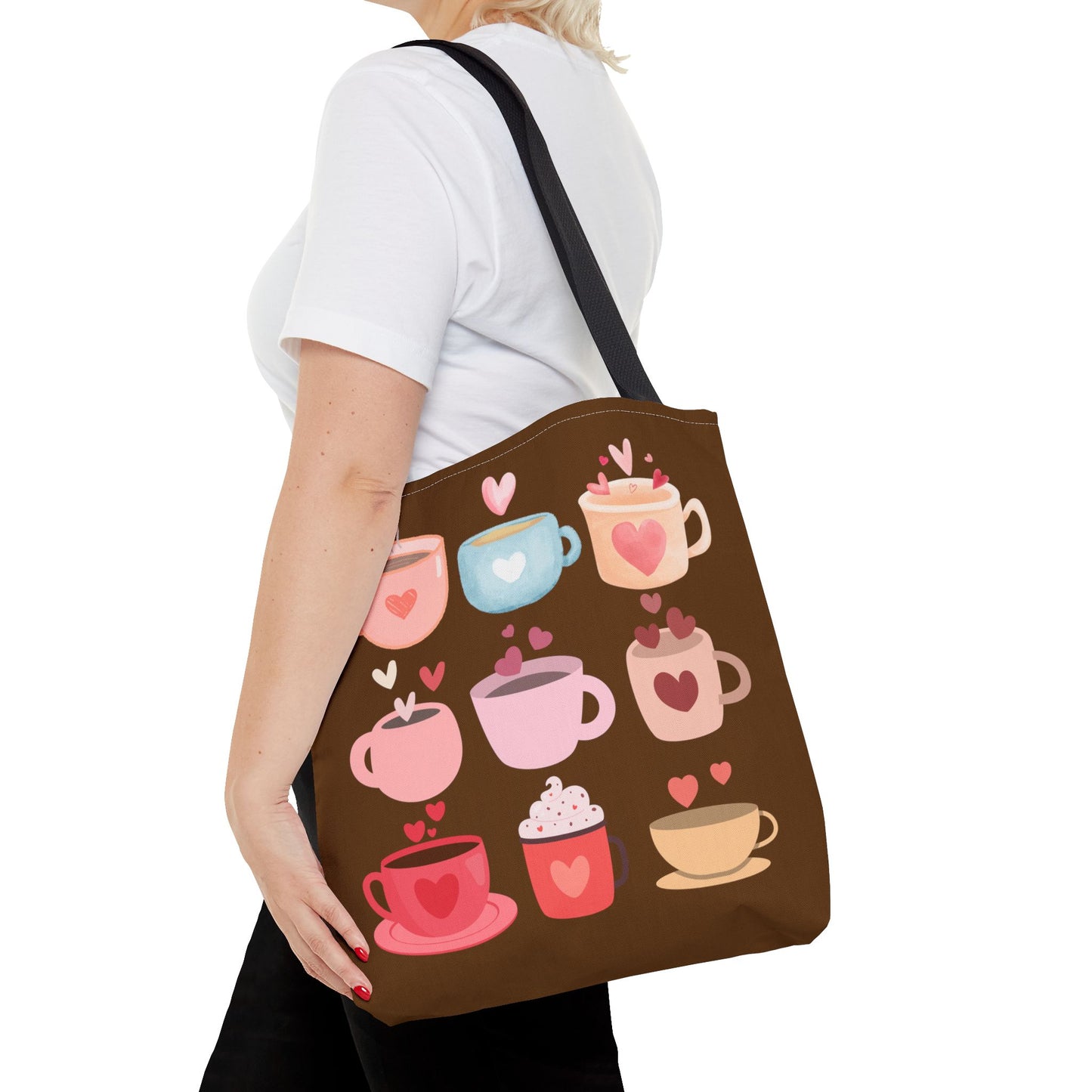 Best Coffee Tote Bag "Coffee Mugs Heart"