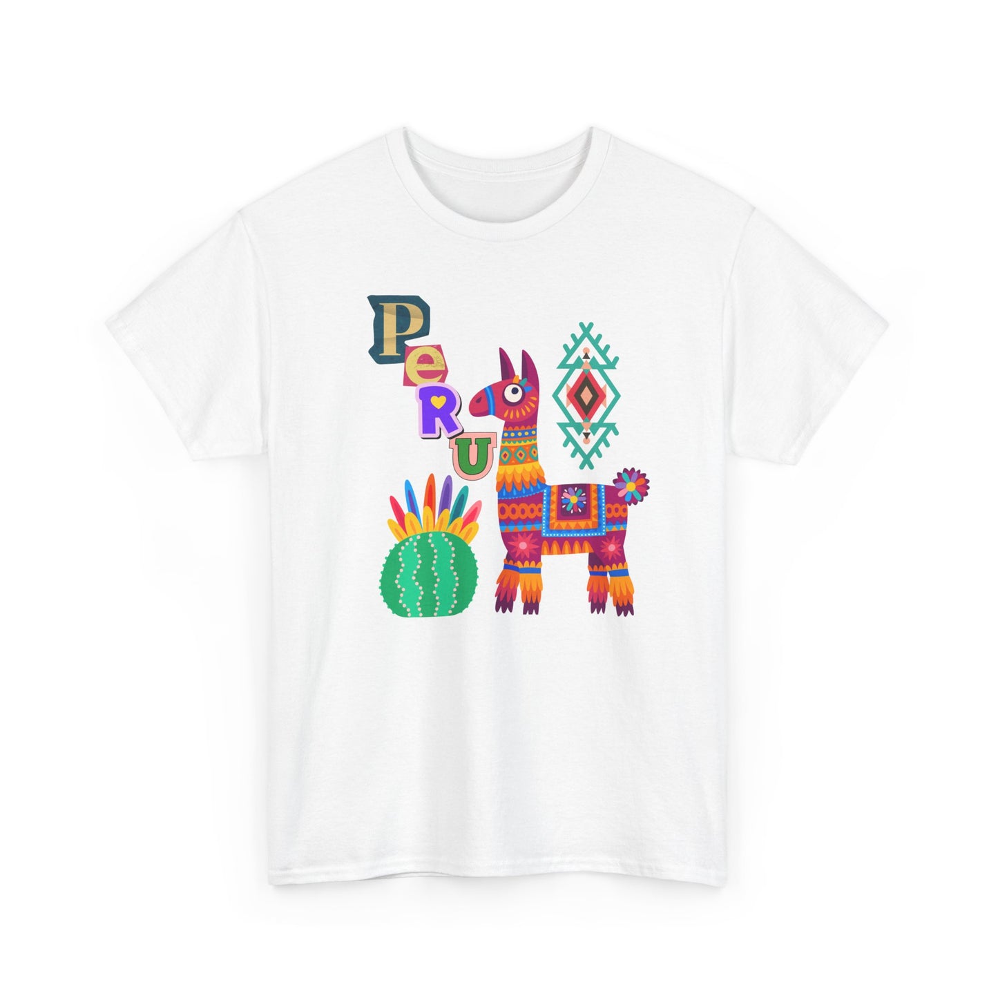 Best Peruvian Llama T-Shirt USA Colorful Peru Pride Unisex Te
