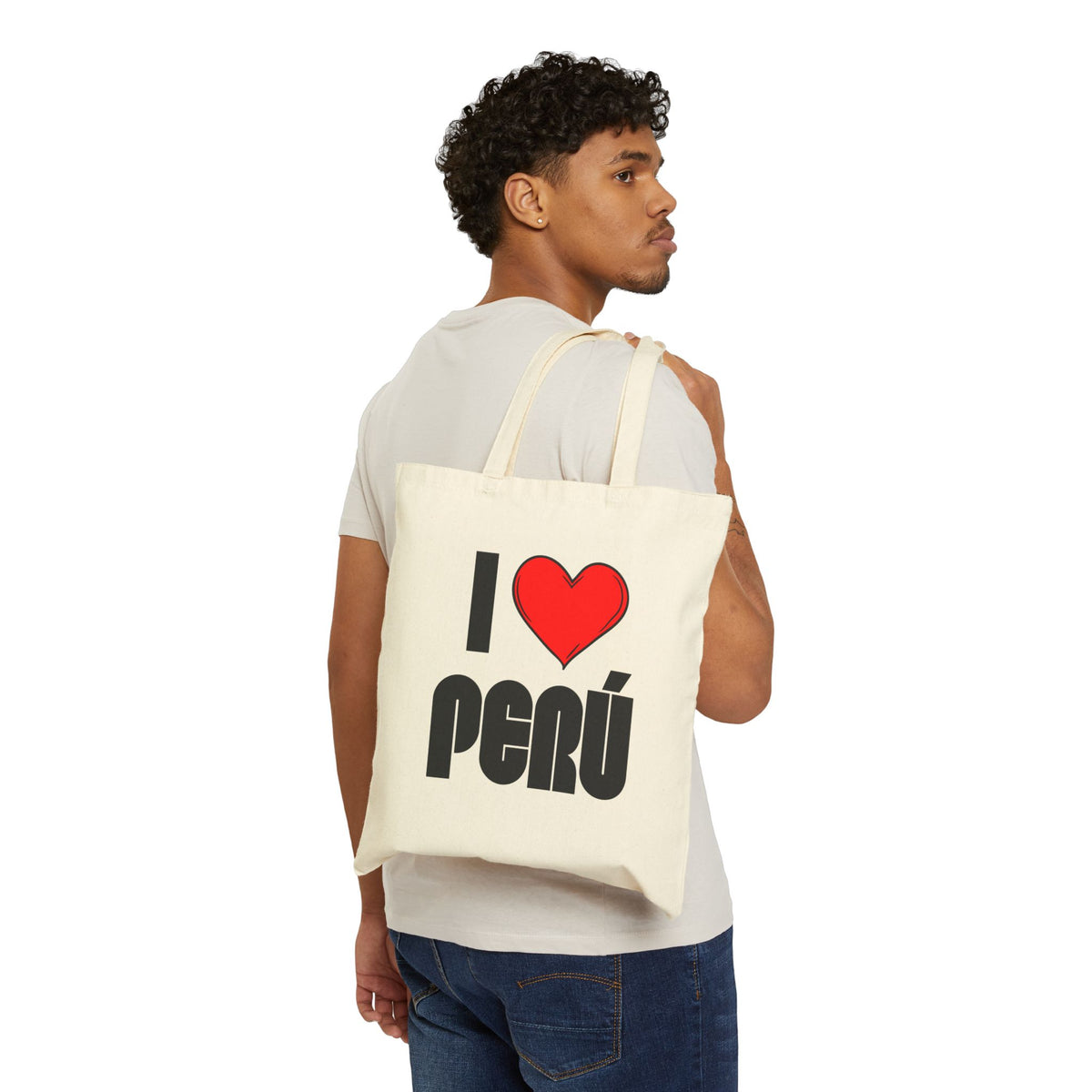 Best Peruvian Canvas Tote Bag "I Love Peru"