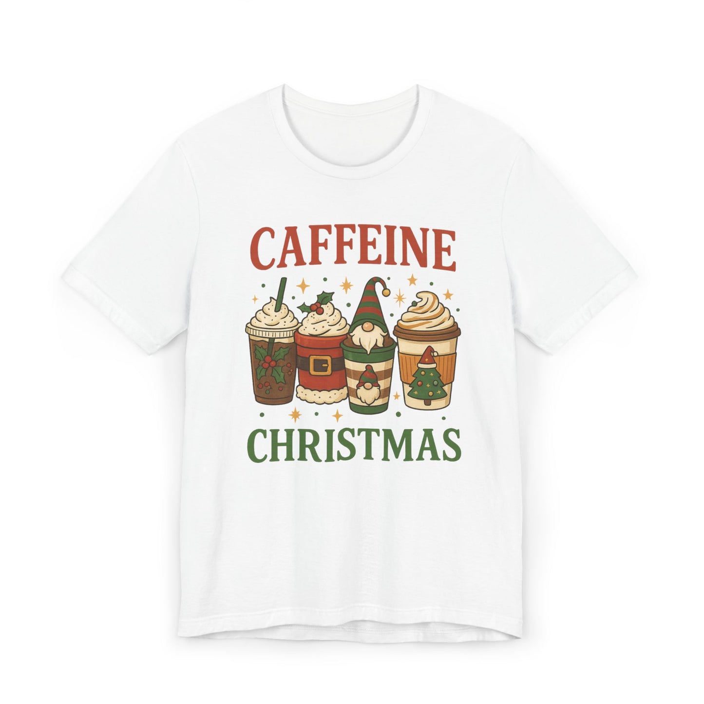 🎄 Caffeine Christmas Unisex T-Shirt USA | Holiday Coffee Tee