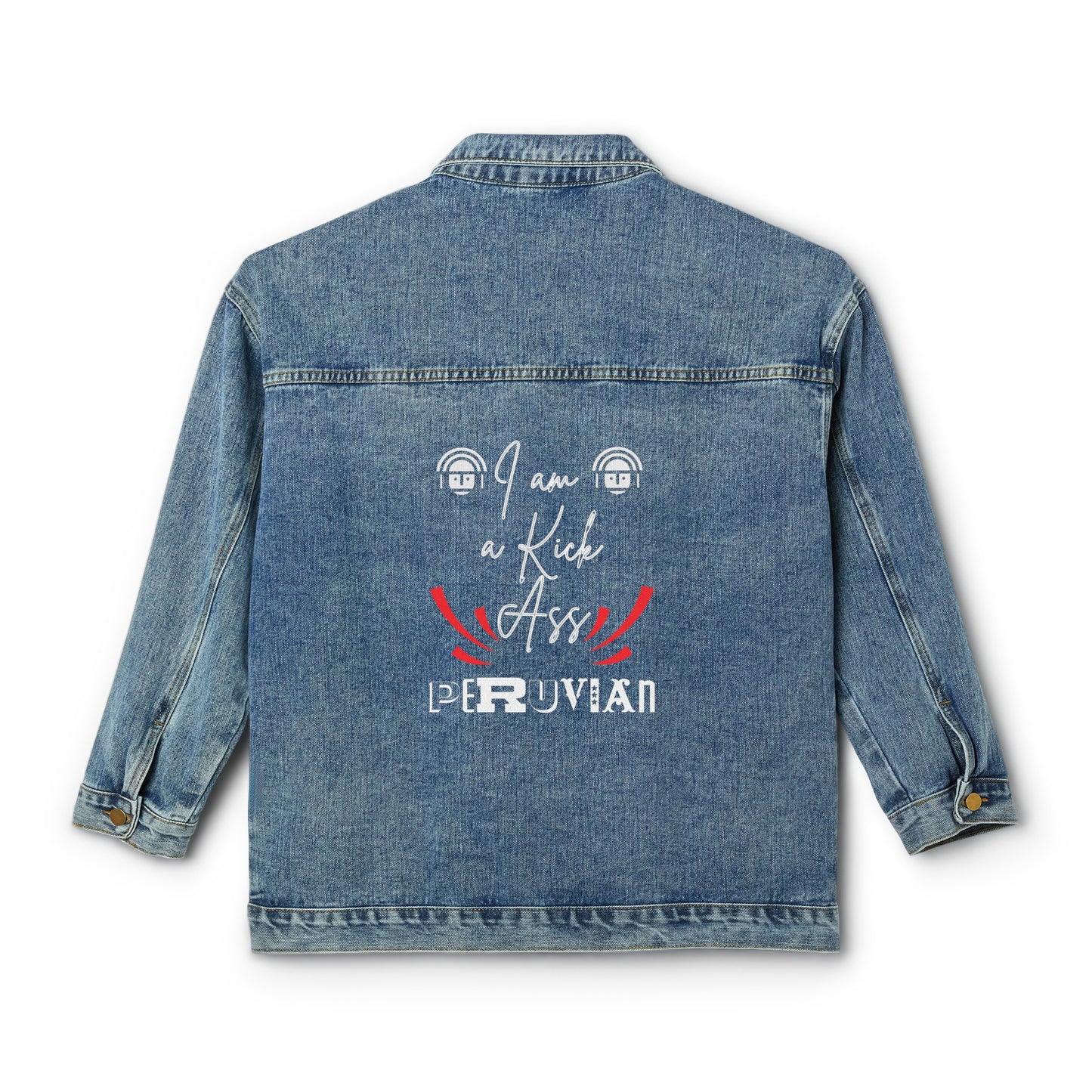 Peruvian Women's Denim Jacket "I'm a Kick ass"