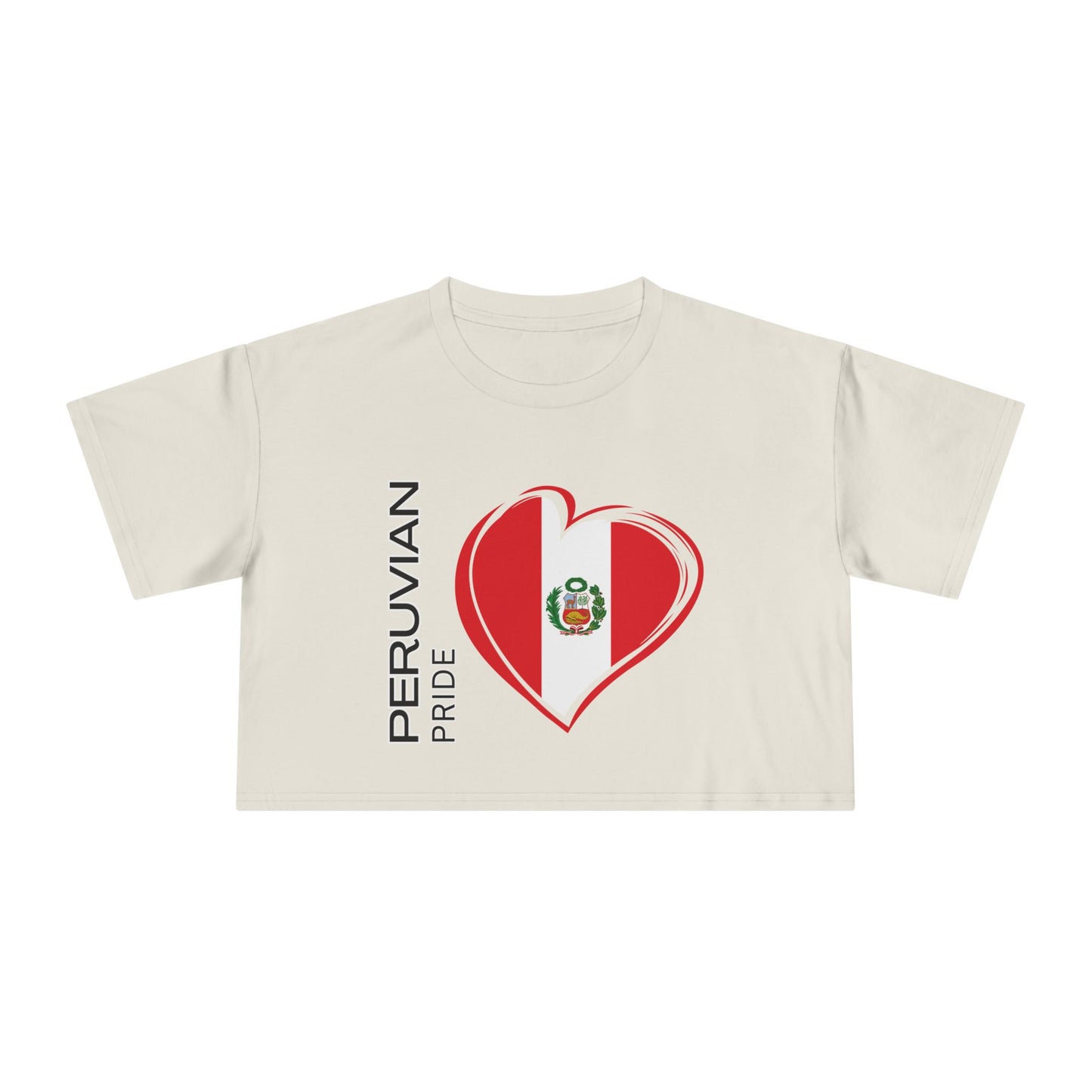 Best Peruvian Pride Crop Top | Peru Flag Heart | Gift USA