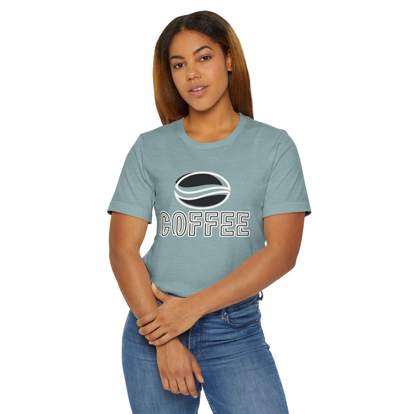 Black Coffee Logo T-Shirt – Minimalist Coffee Bean Graphic Tee for Coffee Lovers (USA Only)
