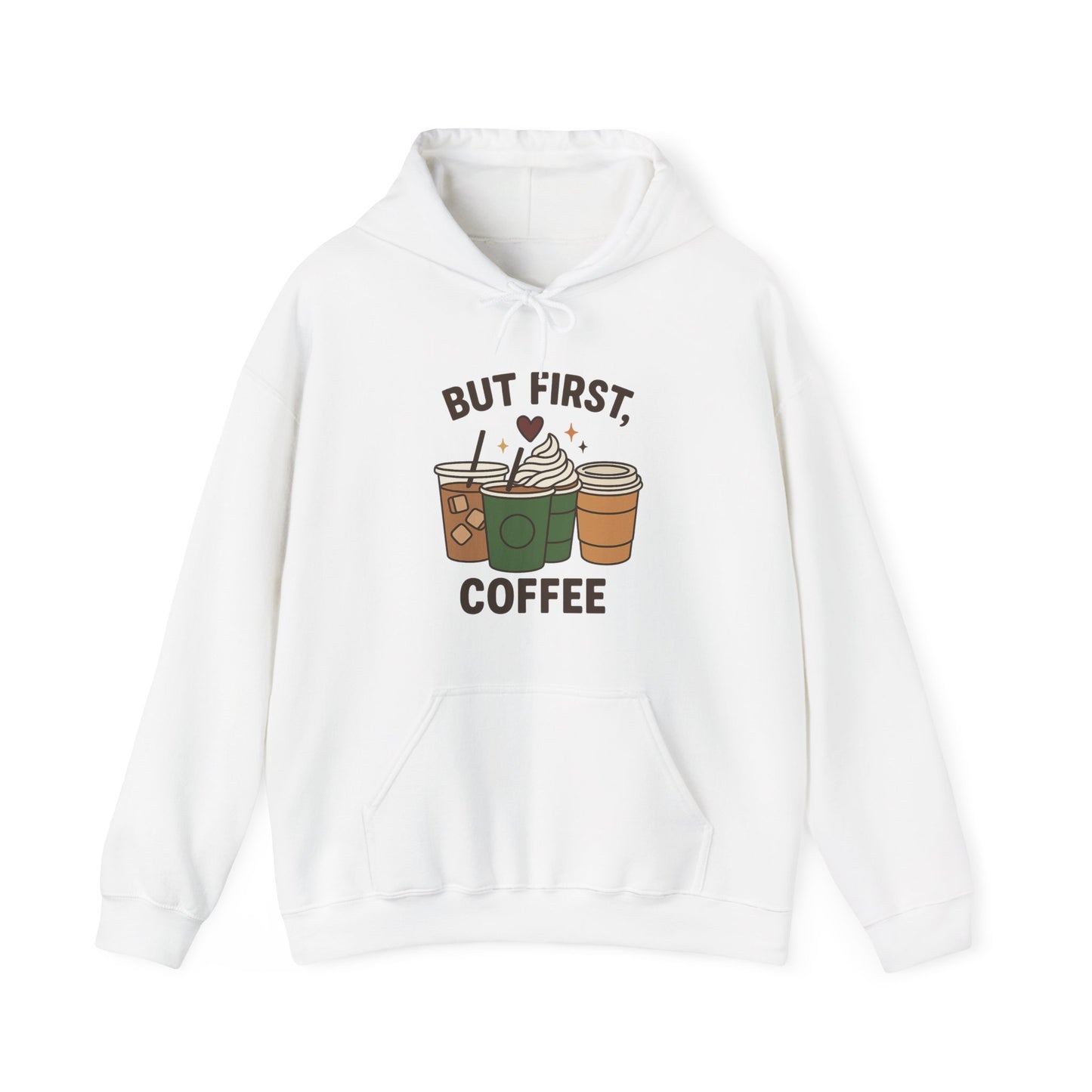 But First Coffee Unisex Hoodie – Funny Coffee Cups Graphic Hoodie (USA Only)