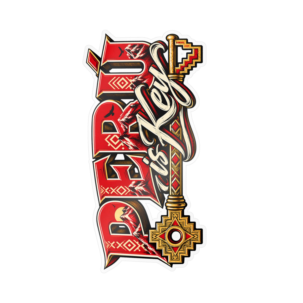 Best Peru is Key Sticker - Gold Key Andes Vinyl Decal