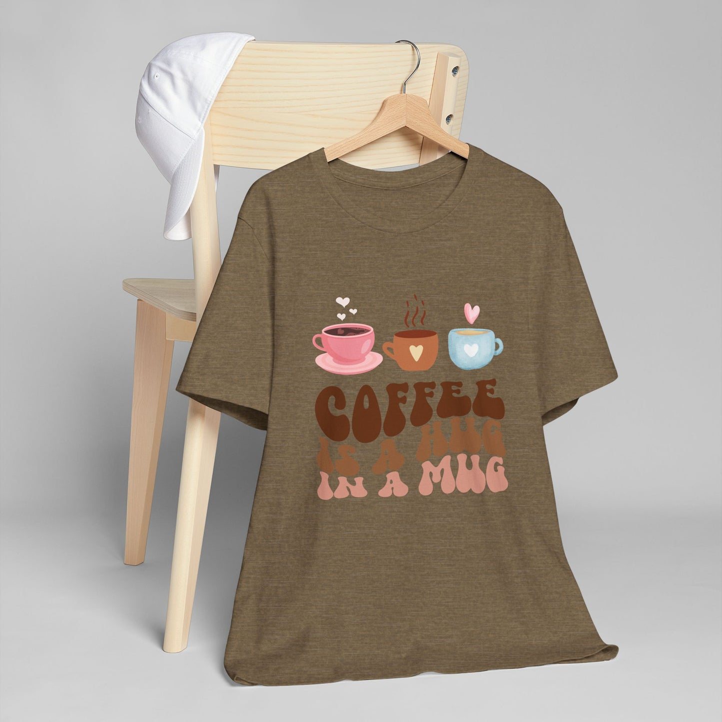 Coffee Is a Hug in a Mug T-Shirt ☕💕 Cute Coffee Graphic Tee (USA Shipping)