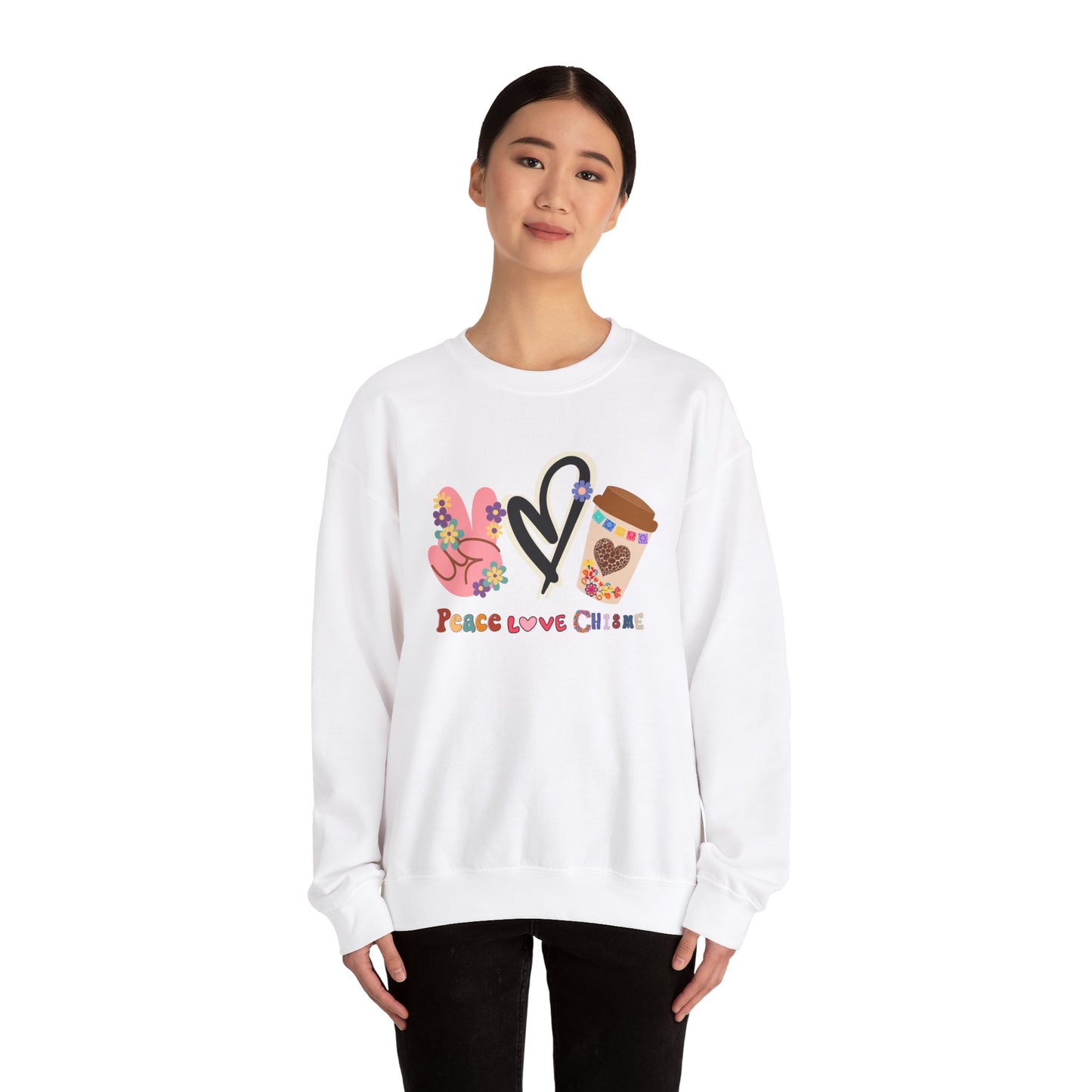 Best Unisex Coffee Sweatshirt That Spreads Peace, Love & Coffee (Chisme) Vibes: Brew & Harmony