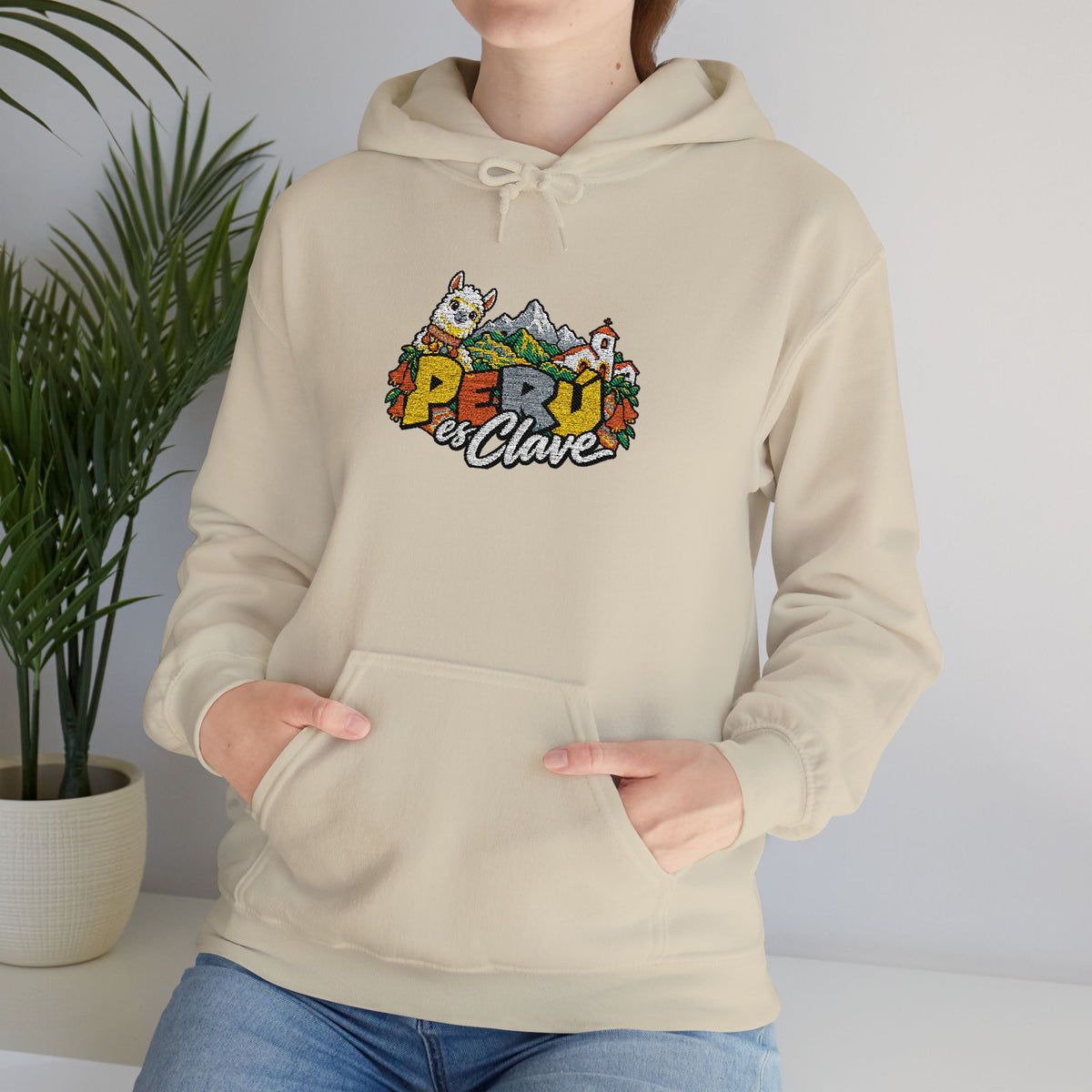 Best Perú es Clave Embroidered Hoodie - Alpaca & Andes Gift
