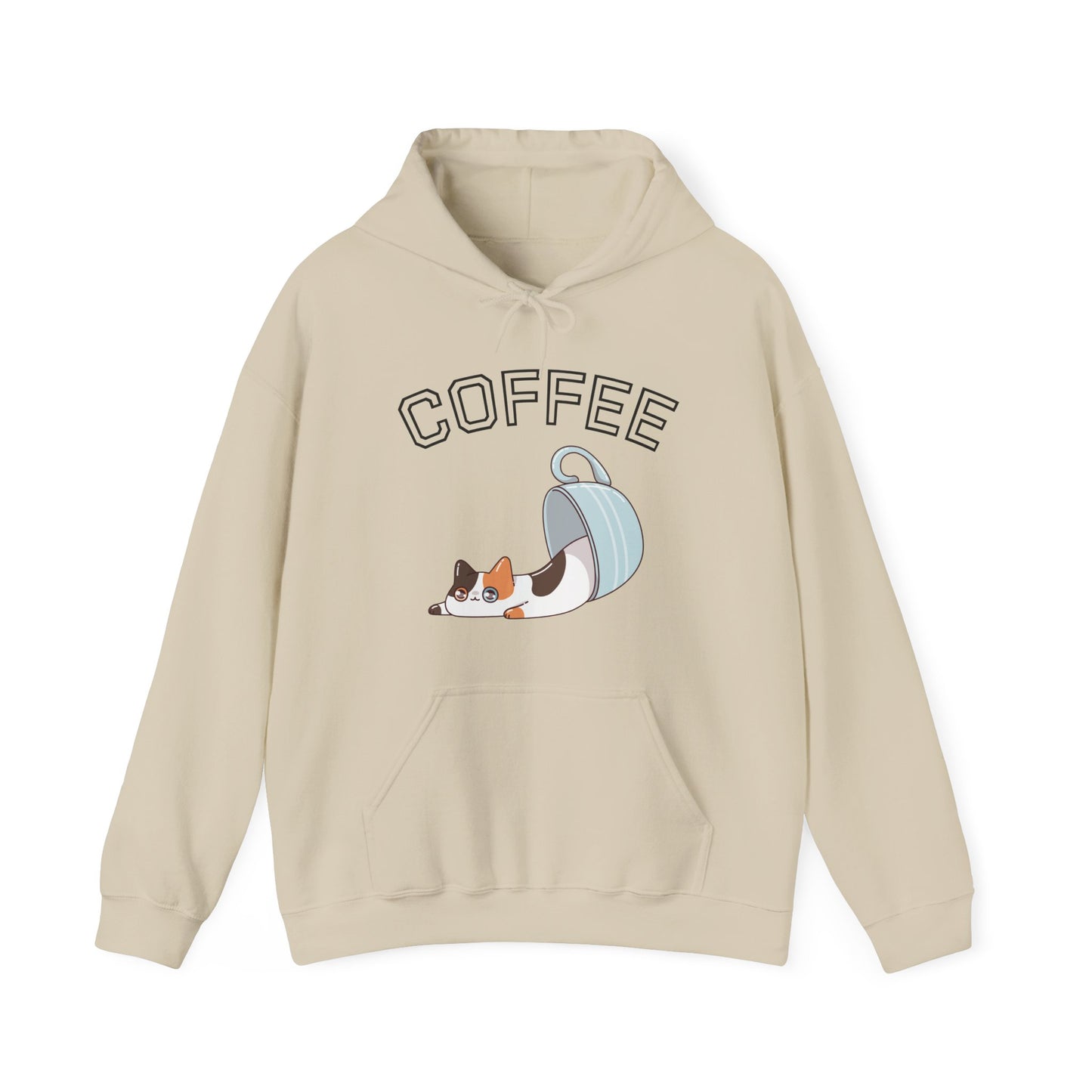 Coffee Cat Hoodie (Unisex) – Cute Cat in Coffee Mug Graphic, Hoodie for Coffee Lovers (USA Only)