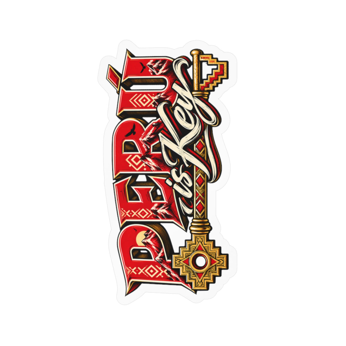 Best Peru is Key Sticker - Gold Key Andes Vinyl Decal