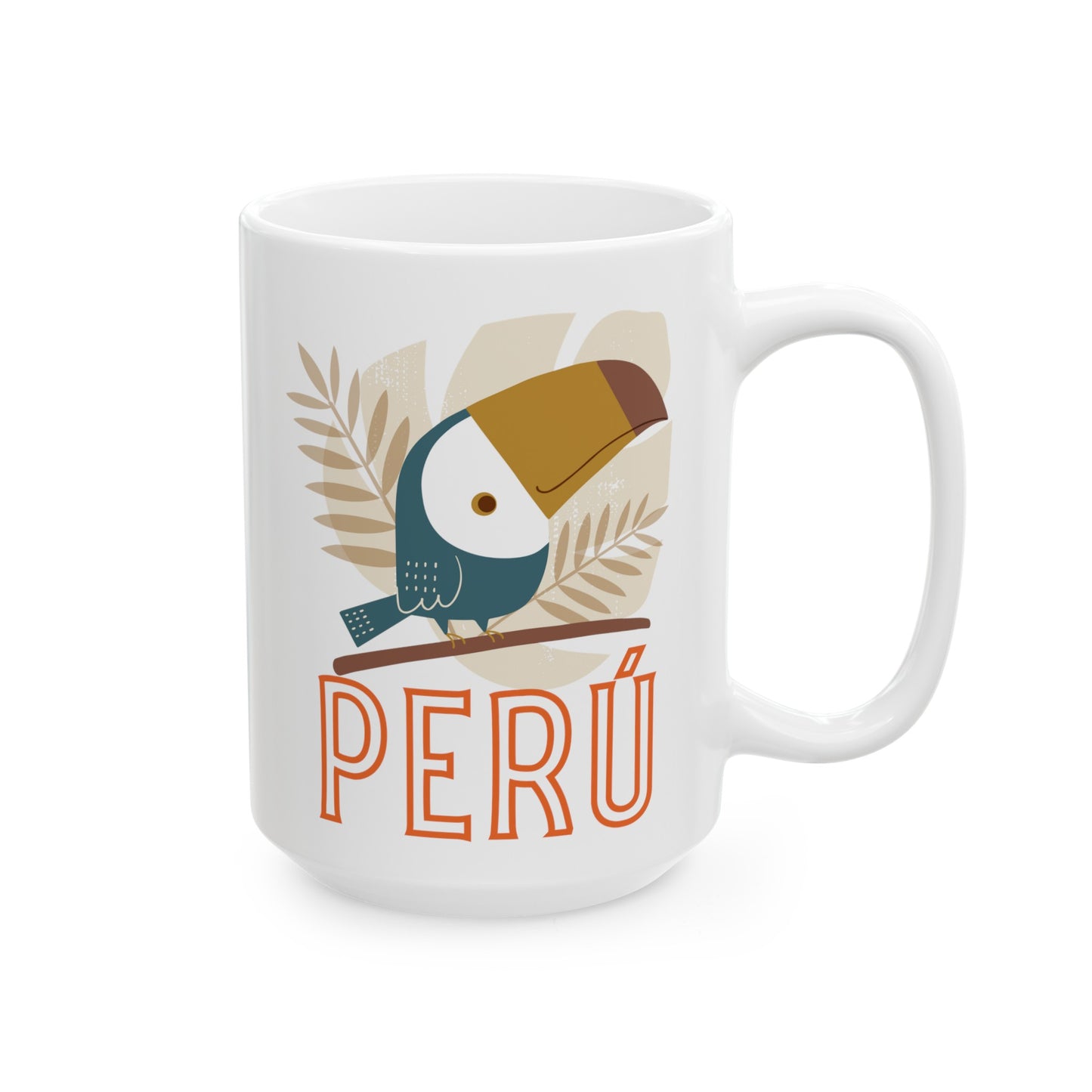 Best Peruvian Ceramic Coffee Mug, (11oz, 15oz) "Peruvian Jungle"