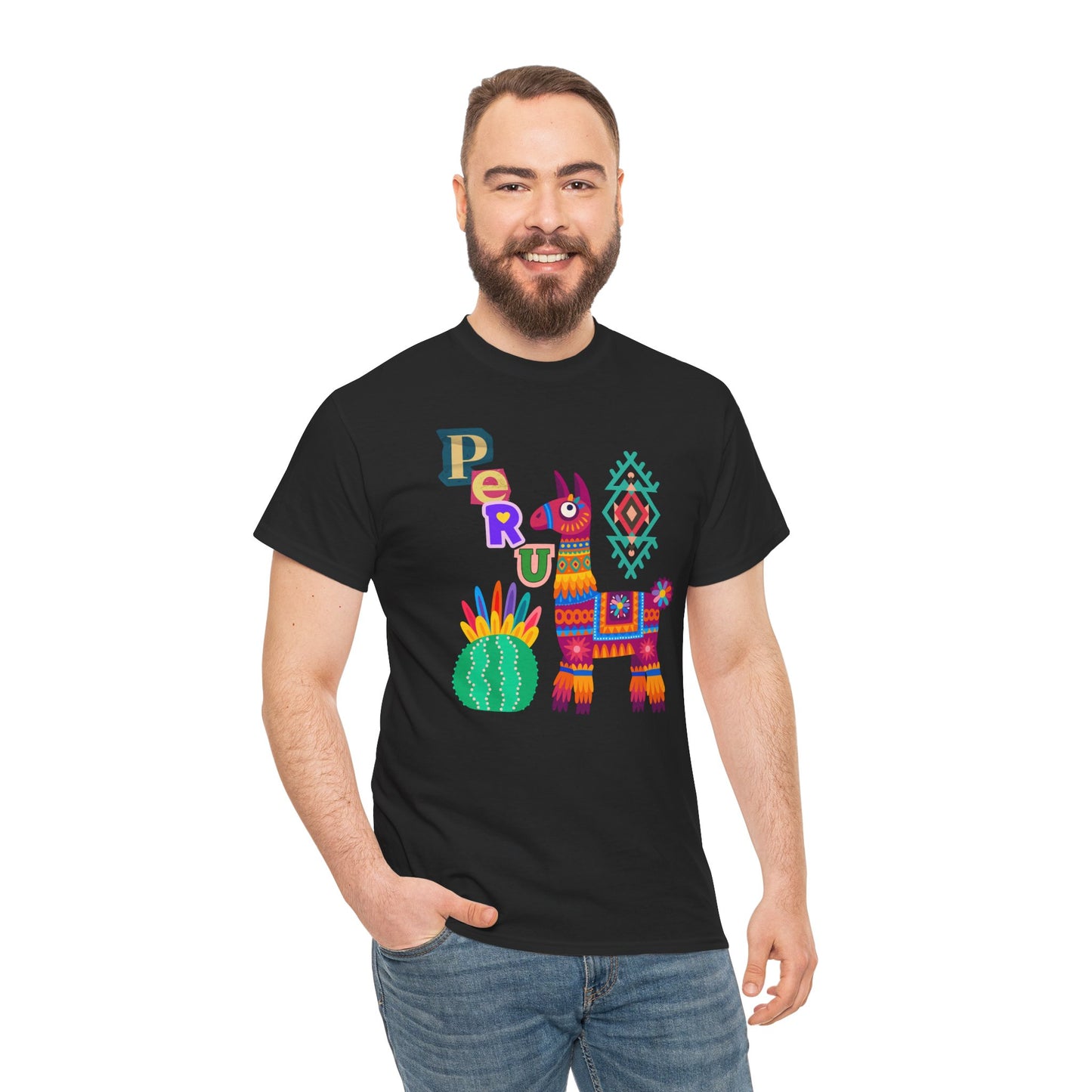 Best Peruvian Llama T-Shirt USA Colorful Peru Pride Unisex Tee