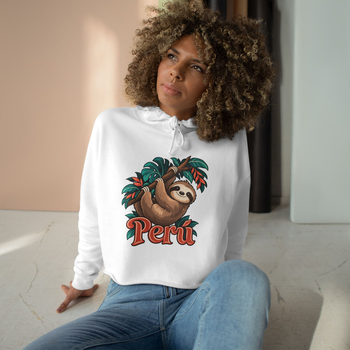 Best Peru Sloth Crop Hoodie - Cute Amazon Perezoso Gift