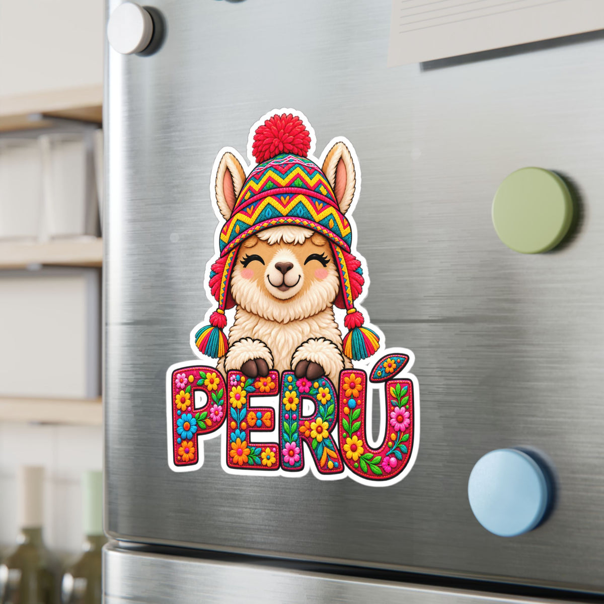 Best Chullo Llama Peru Sticker - Cute Floral Andean Decal