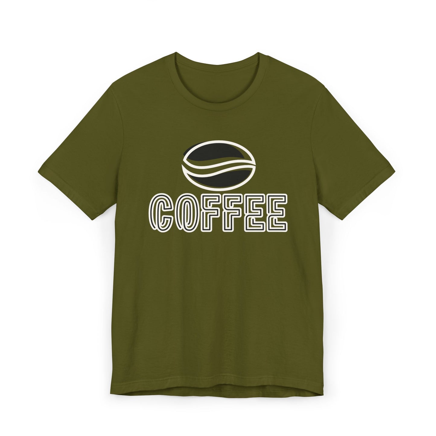 Black Coffee Logo T-Shirt – Minimalist Coffee Bean Graphic Tee for Coffee Lovers (USA Only)