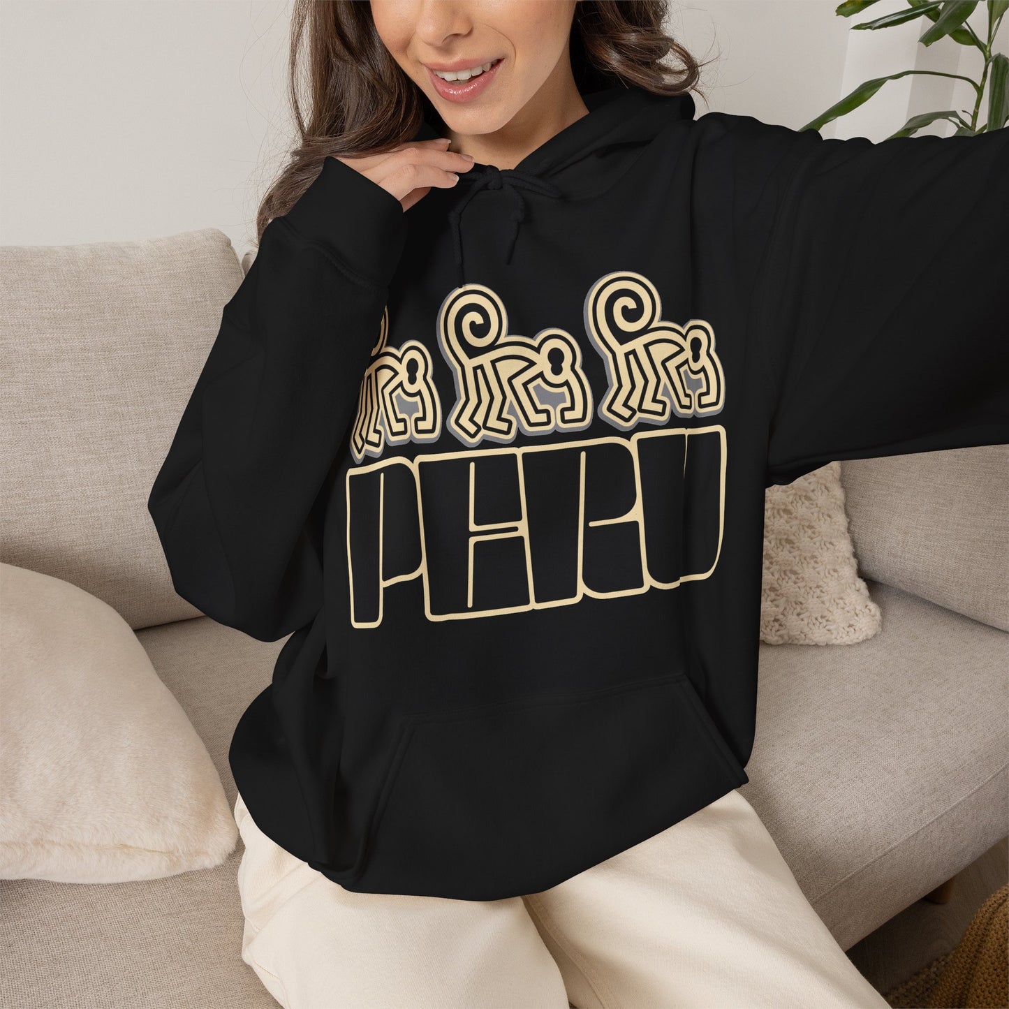 Best Peru Nazca Monkey Hoodie - Peruvian Pullover