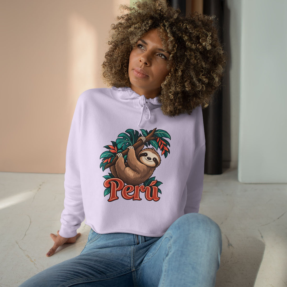 Best Peru Sloth Crop Hoodie - Cute Amazon Perezoso Gift