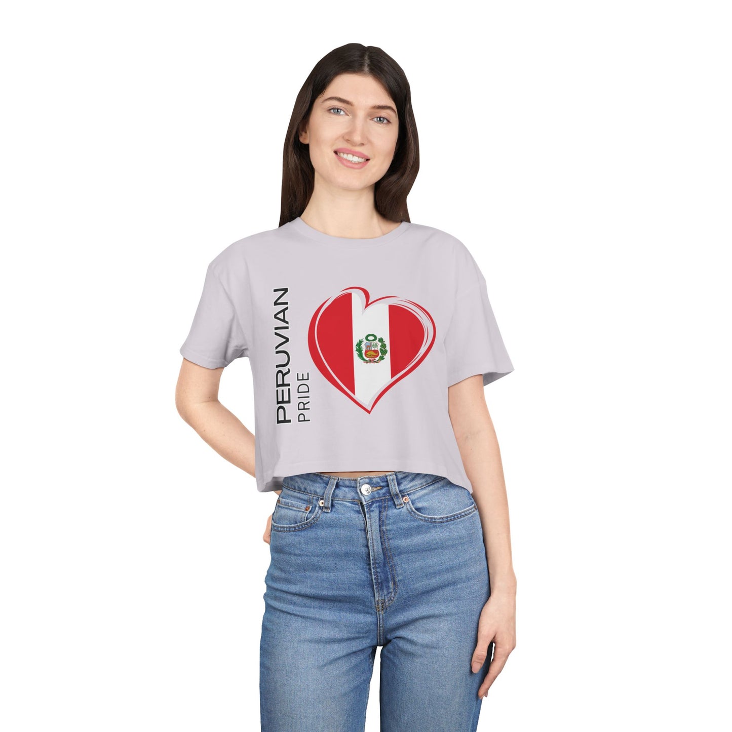 Best Peruvian Pride Crop Top | Peru Flag Heart | Gift USA