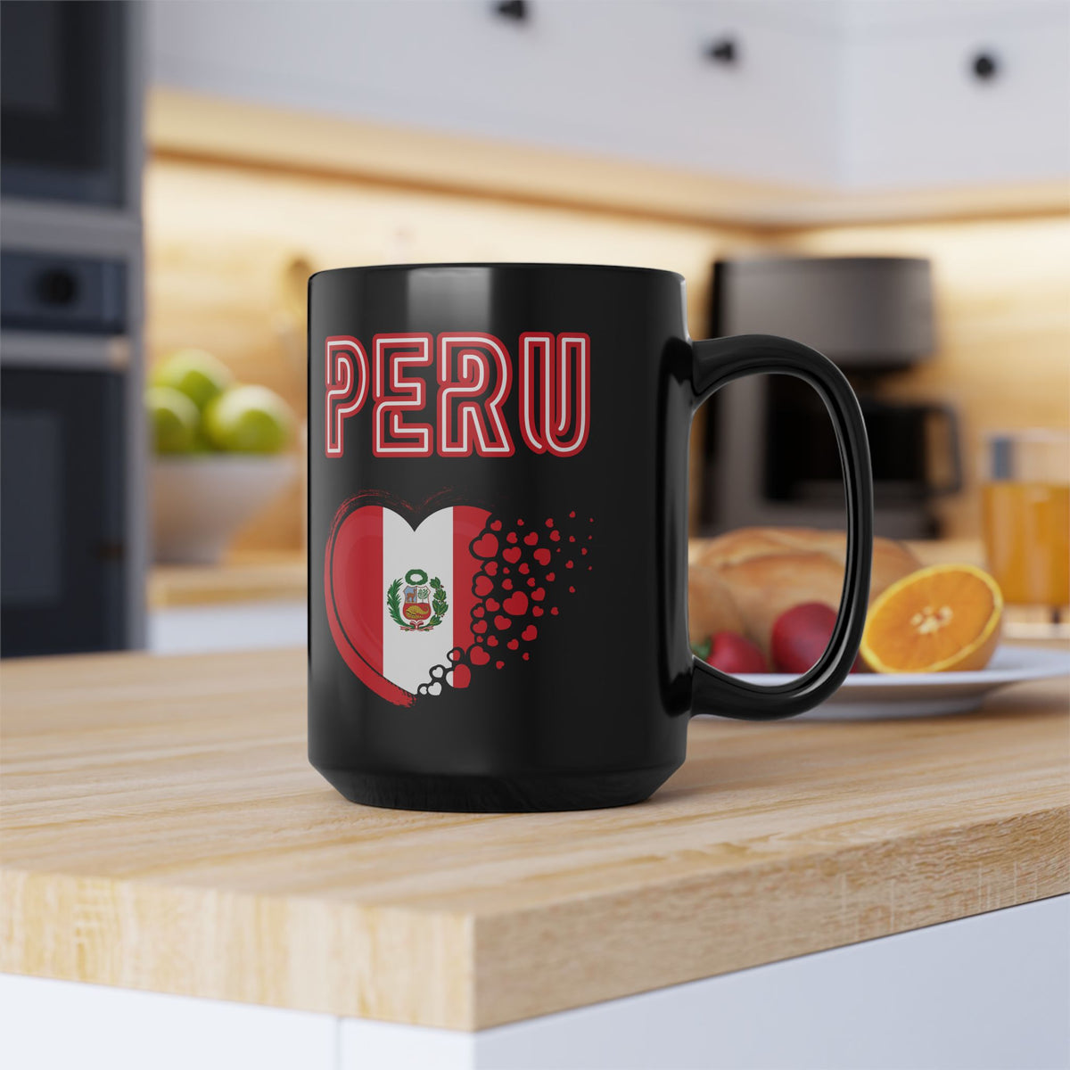 Best Peruvian Black Coffee Mug "Peru Heart Flag"