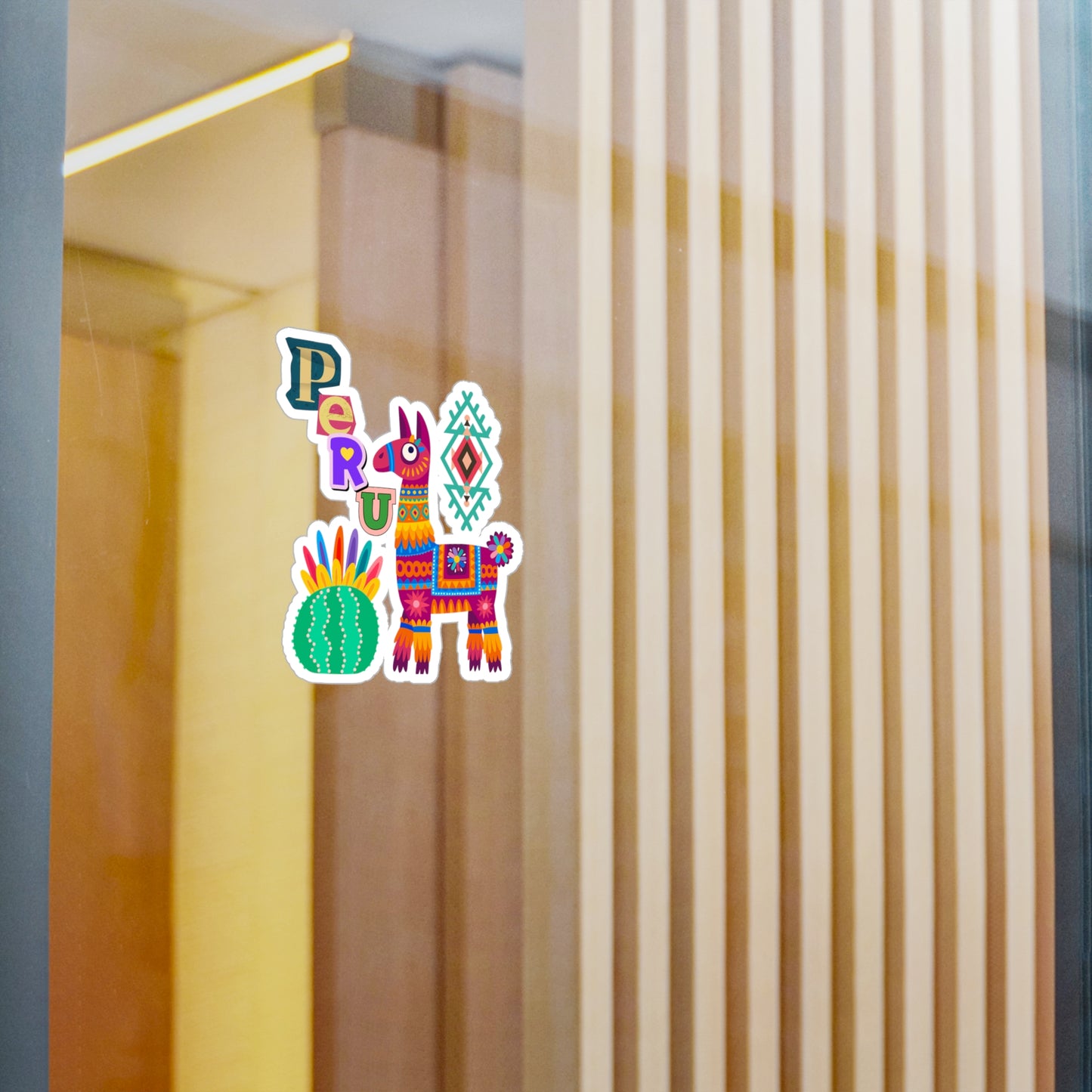 Best Peru Colorful Llama Sticker USA Waterproof Vinyl Decal