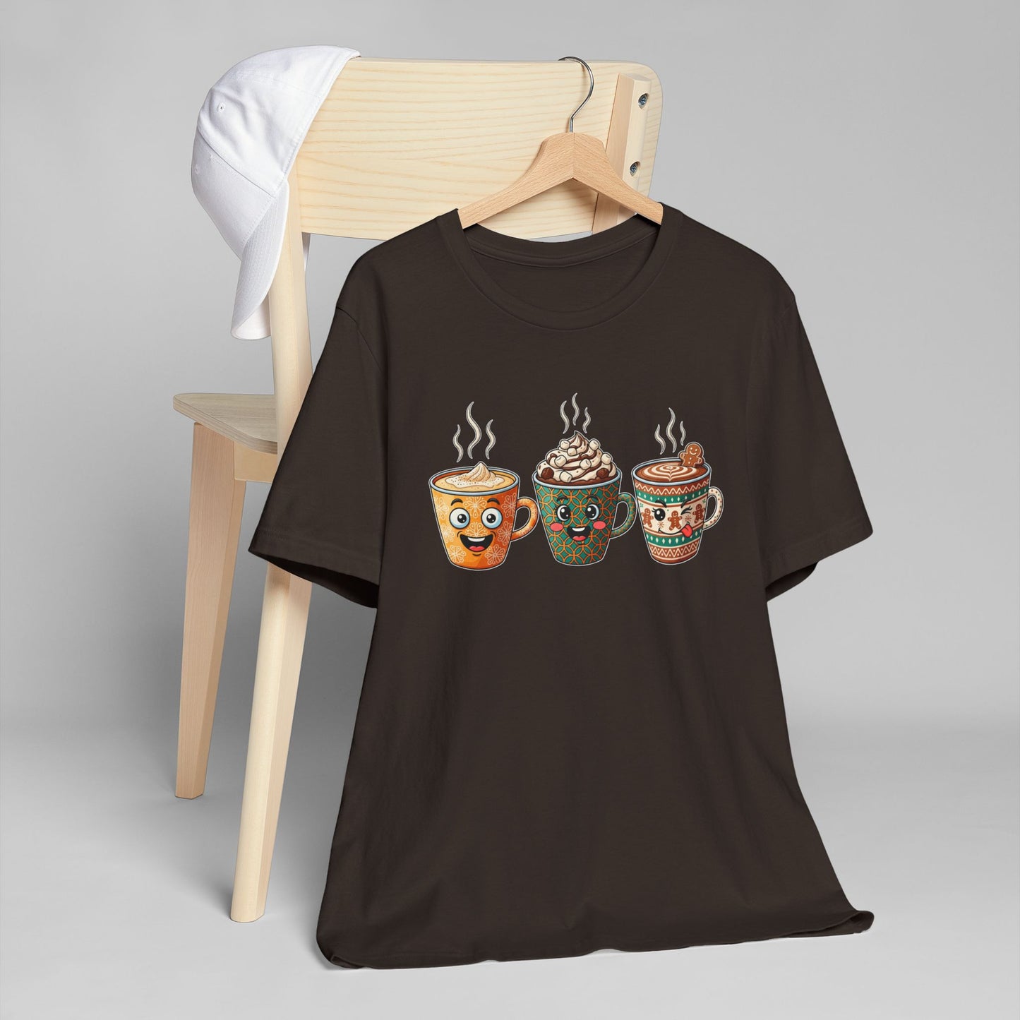 ☕🎄 Holiday Coffee Mugs Unisex T-Shirt USA | Festive Coffee Tee