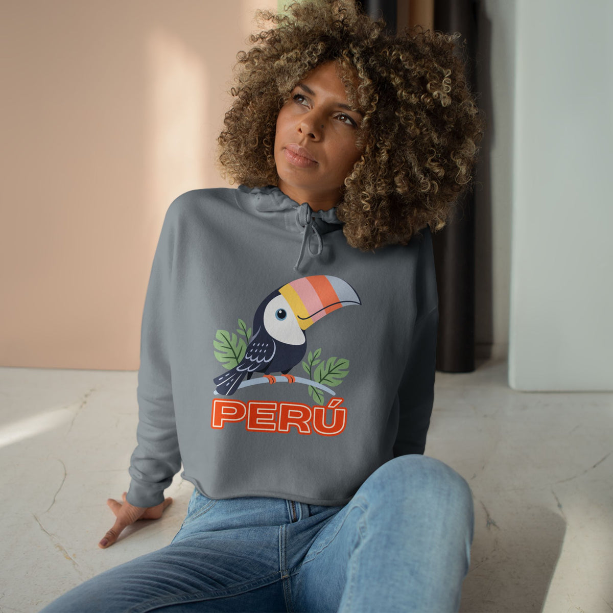 Best Pastel Toucan Peru Crop Hoodie - Cute Amazon Bird Gift