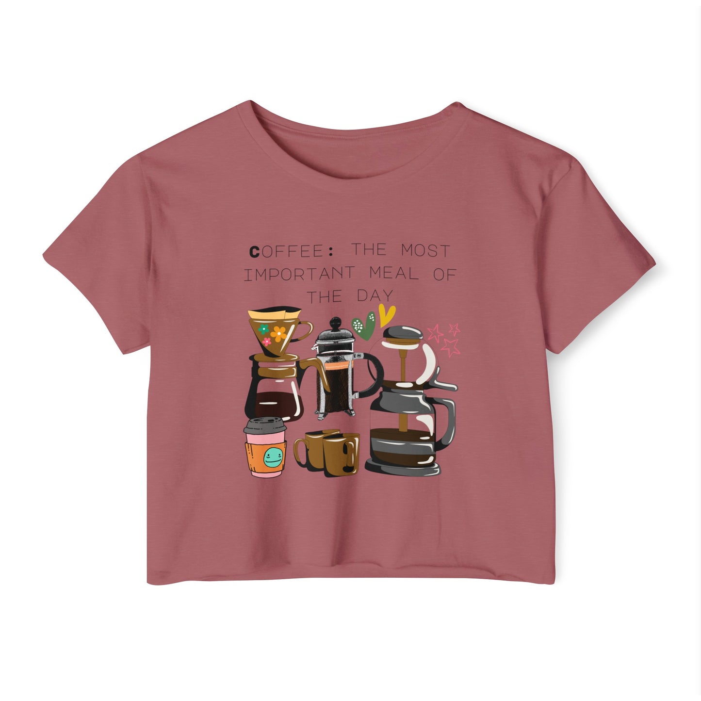 Coffee Crop Top "Coffee: the most important meal of the day"