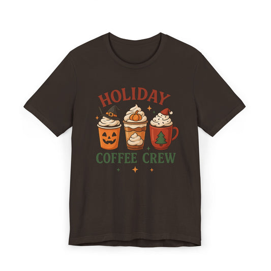 🎃🍂🎄 Holiday Coffee Crew Unisex T-Shirt USA | Seasonal Coffee Tee