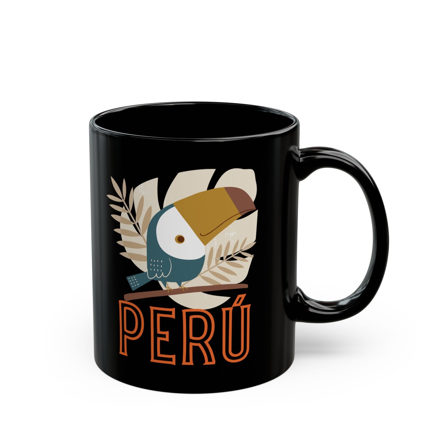 Best Peruvian Coffee Black Mug (11oz, 15oz) "Peru Rainforest"