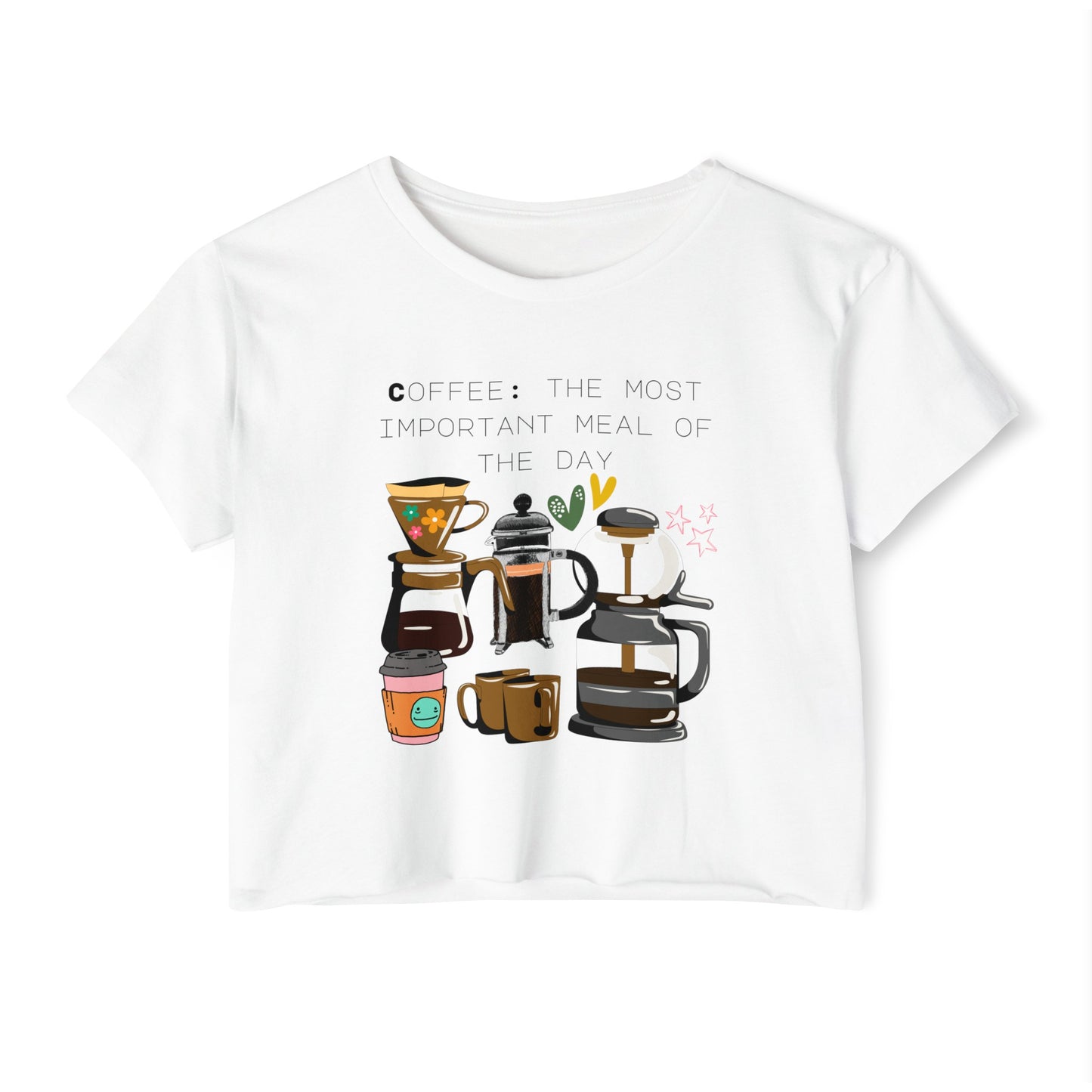 Coffee Crop Top "Coffee: the most important meal of the day"