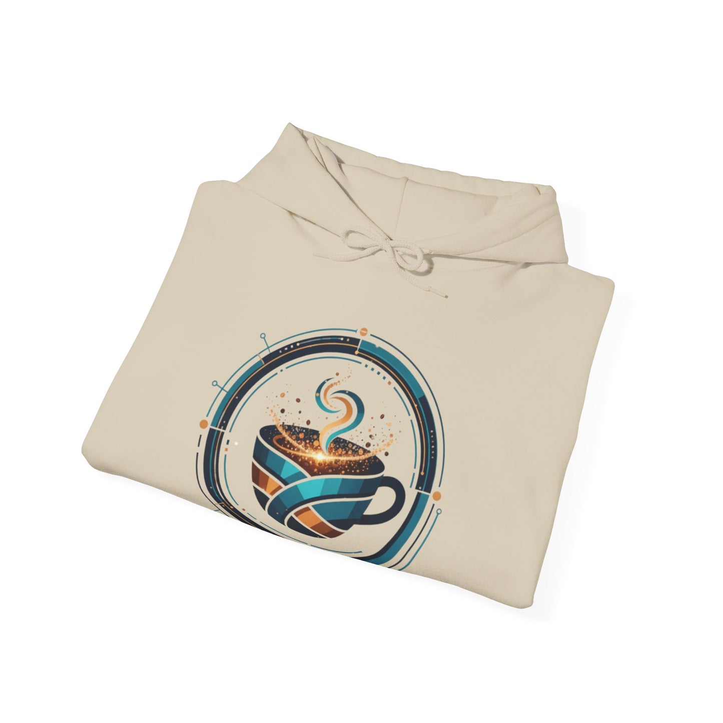 🔵☕ Futuristic Coffee Cup Hoodie USA | Tech-Inspired Coffee Hoodie