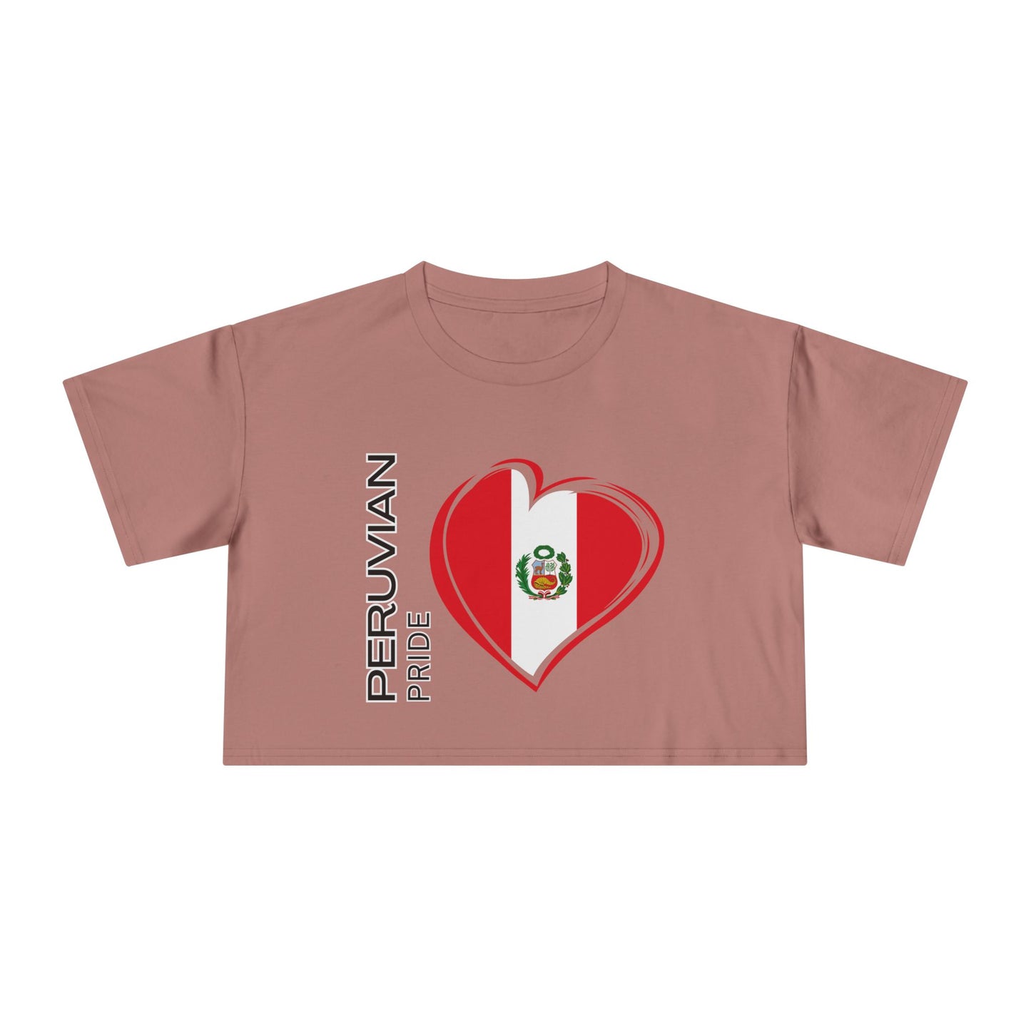 Best Peruvian Pride Crop Top | Peru Flag Heart | Gift USA