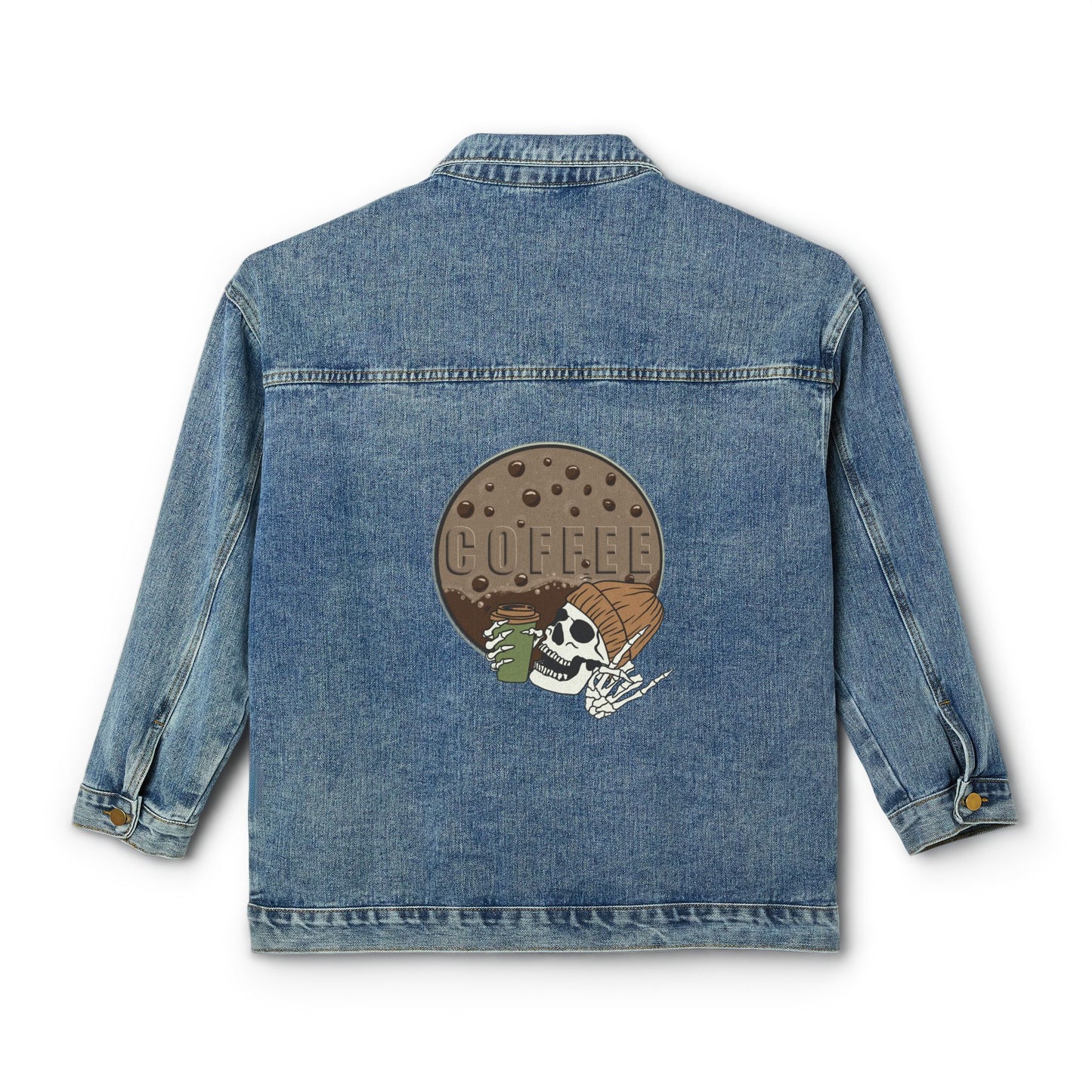 Best Women's Denim Coffee Jacket with Sassy Coffee Flair: Caffeine Queen