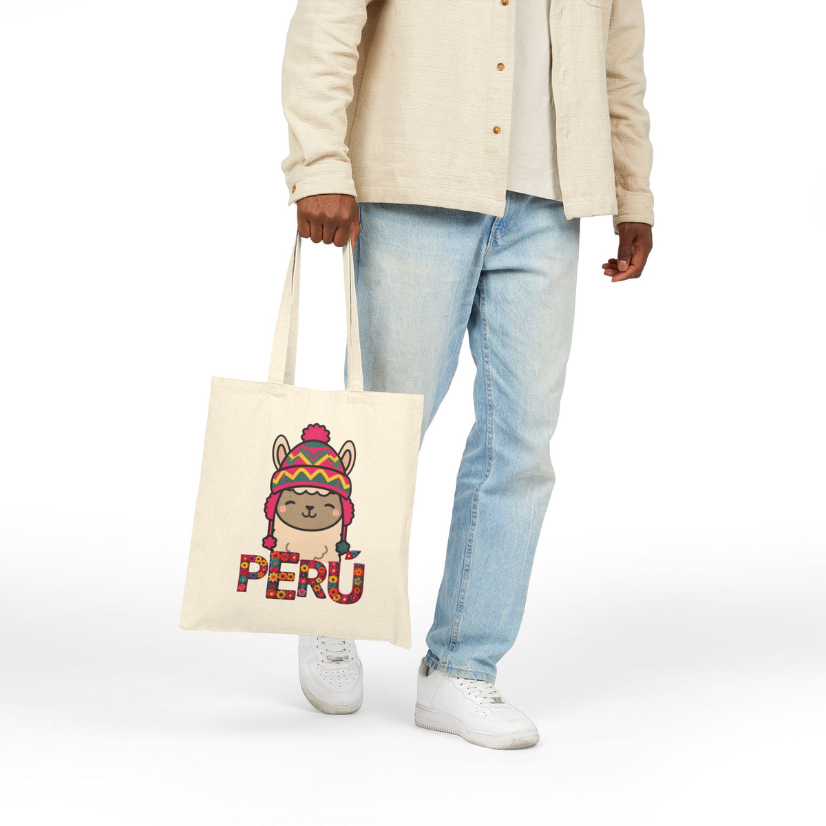 Best Peru Llama Chullo Canvas Tote Bag