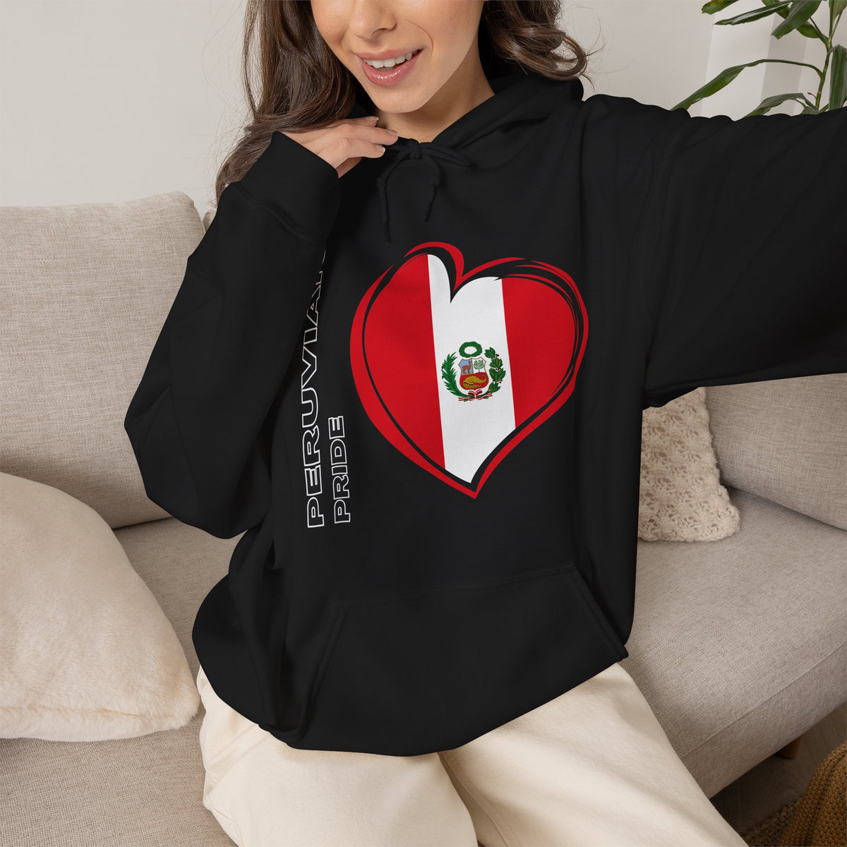 Best Peruvian Pride Hoodie - Peru Flag Heart Gift, Unisex