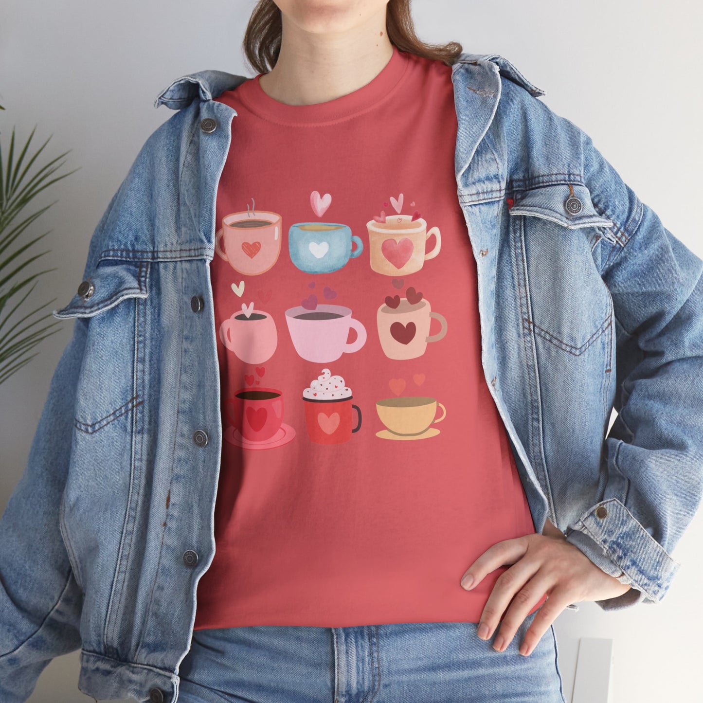 Best Unisex Coffee T-Shirt "Coffee Mugs Hearts"