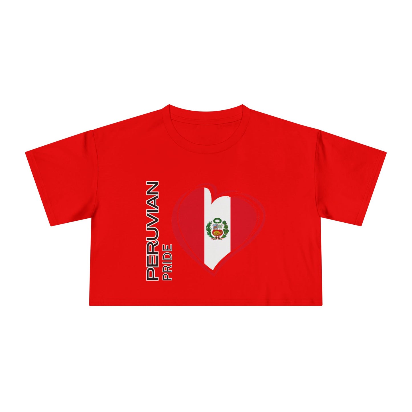 Best Peruvian Pride Crop Top | Peru Flag Heart | Gift USA