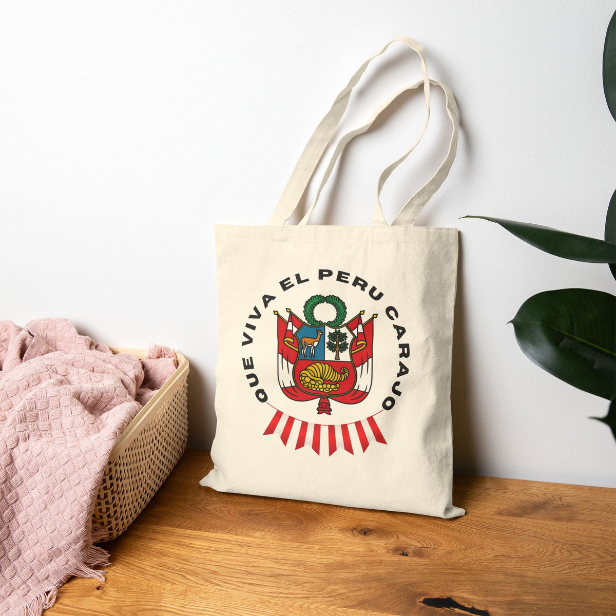 Best Peruvian Canvas Tote Bag "PERU Escarapela"