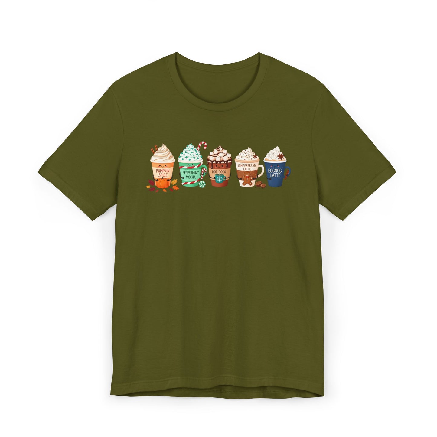 🎃☕ Seasonal Coffee Drinks T-Shirt USA | Holiday Coffee Tee