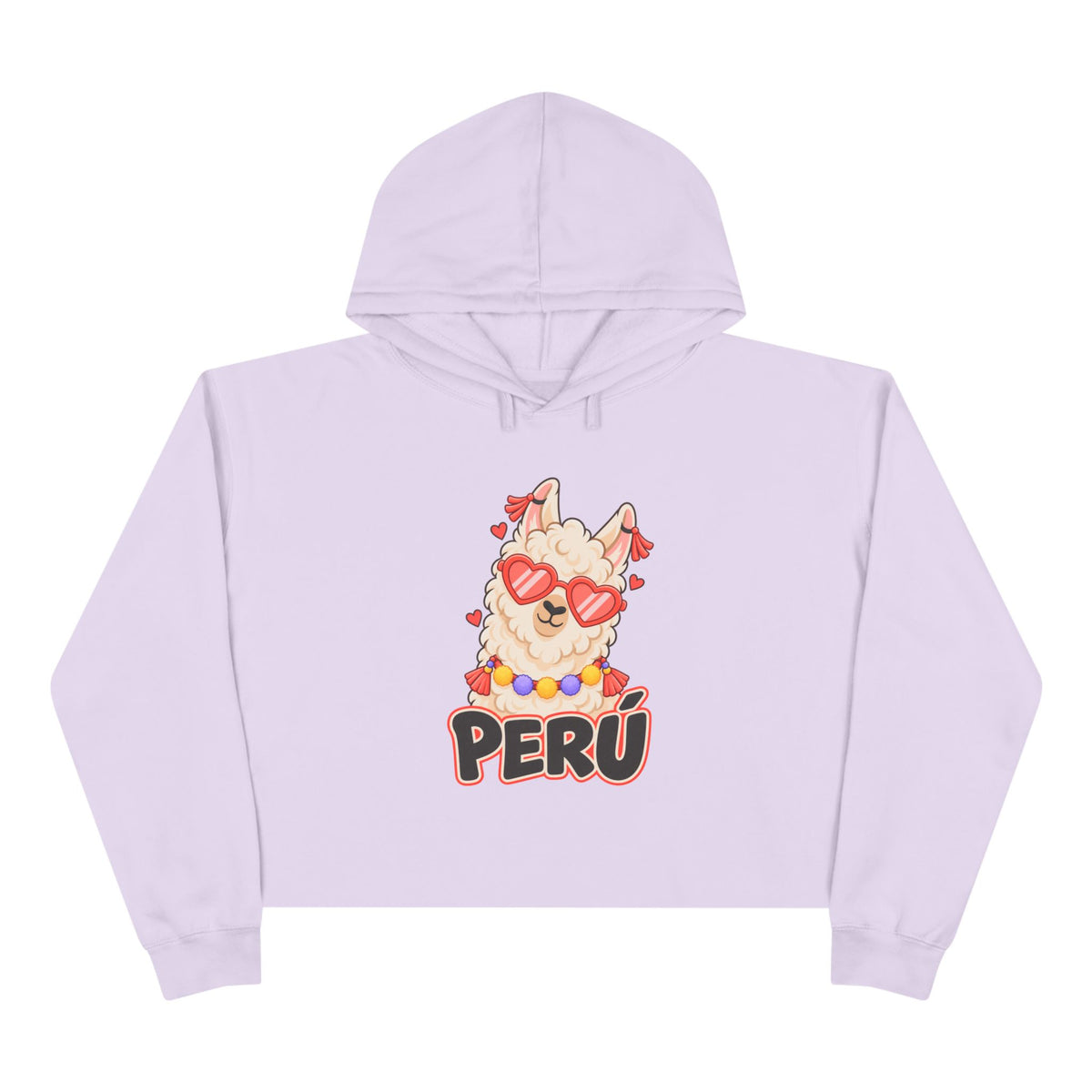 Best Cool Llama Peru Crop Hoodie - Heart Sunglasses Gift