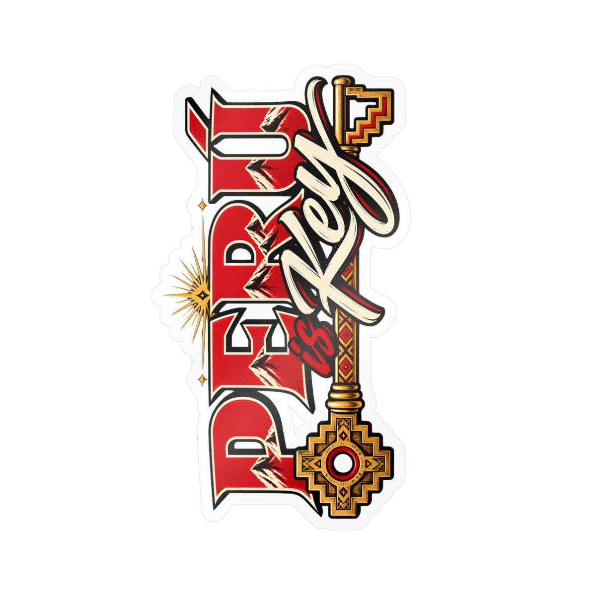 Best Peru is Key Sticker - Golden Sun Chakana Vinyl Decal
