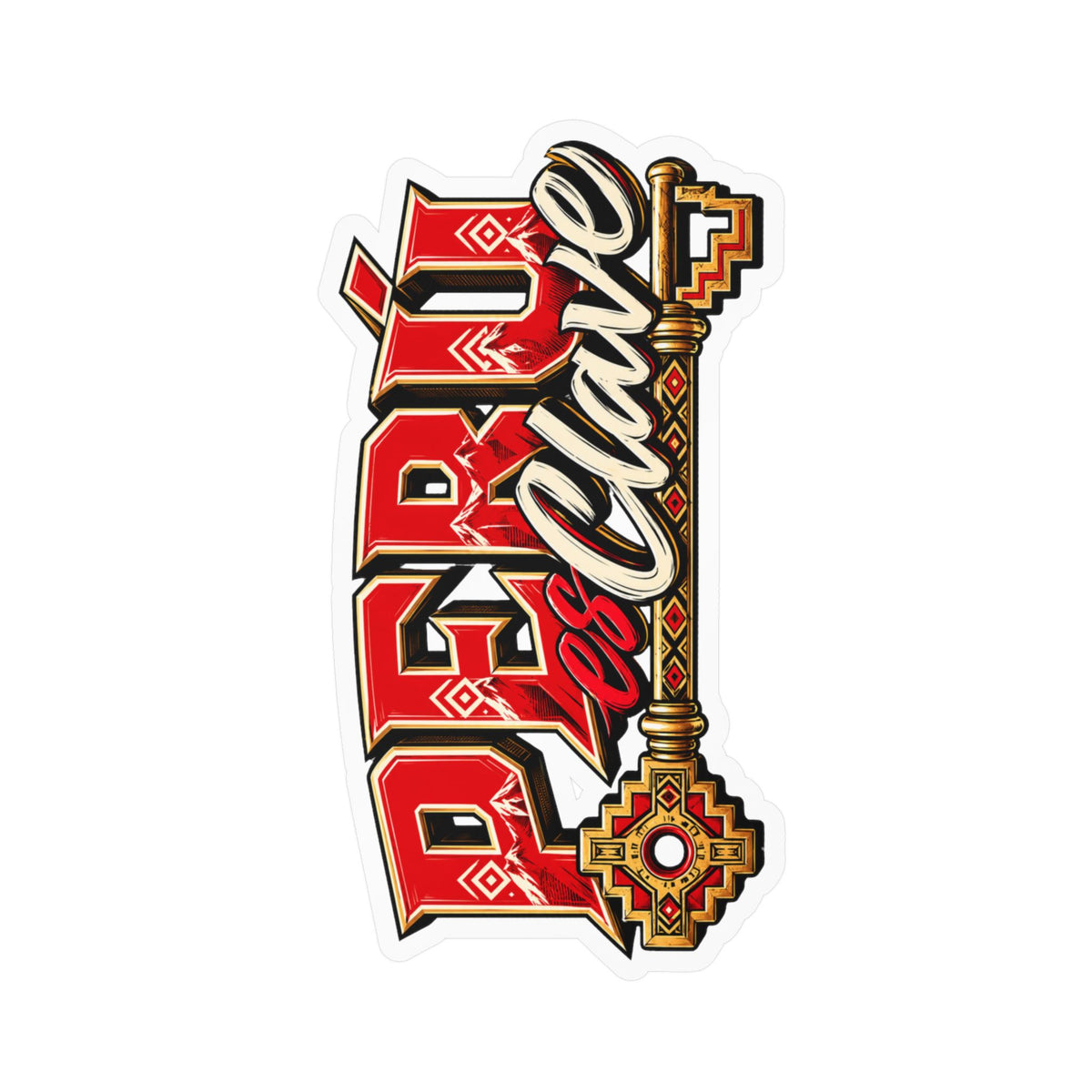 Best Perú es Clave Sticker - Gold Key Andean Vinyl Decal