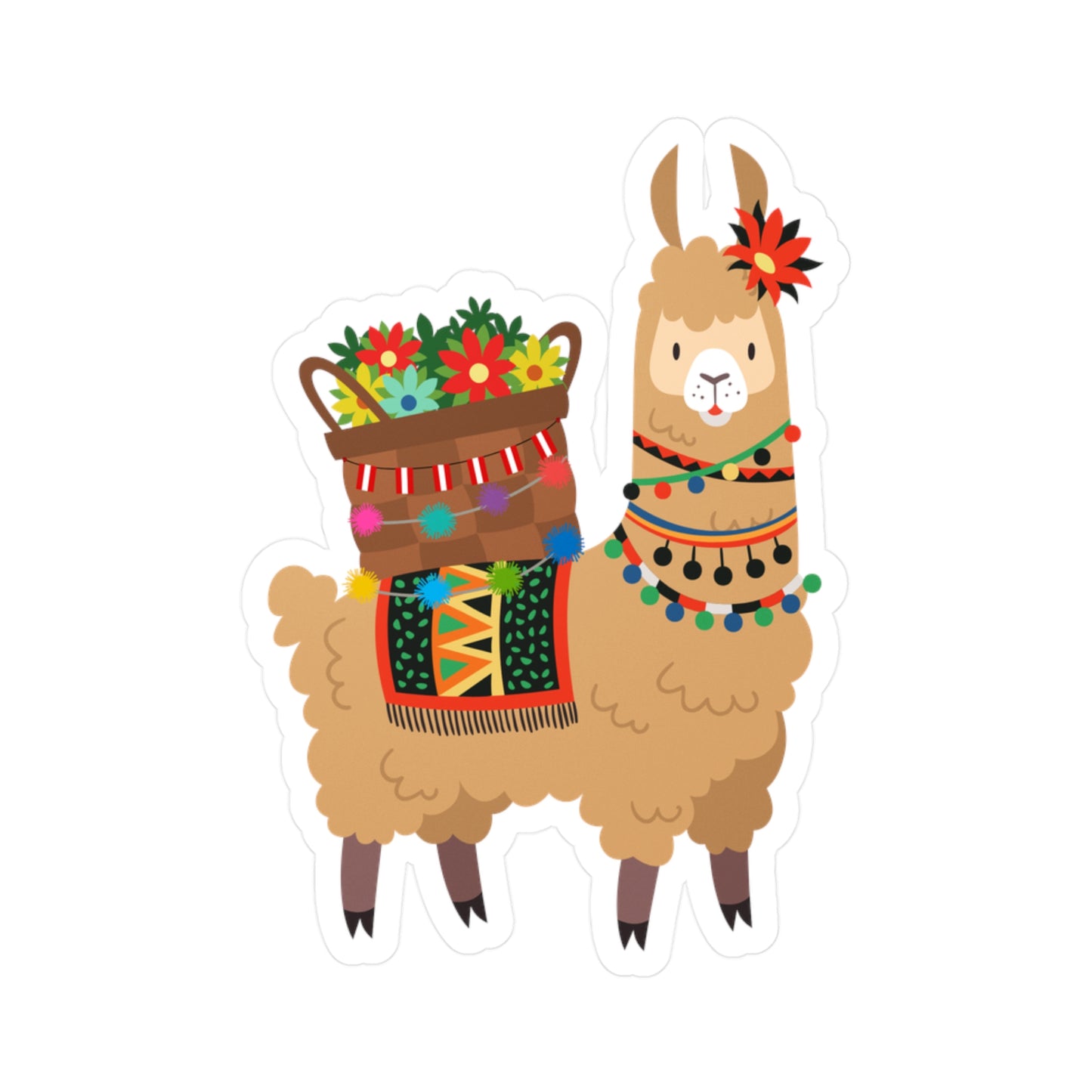 Best Peruvian Llama Sticker USA 🇵🇪 Waterproof Vinyl Decal
