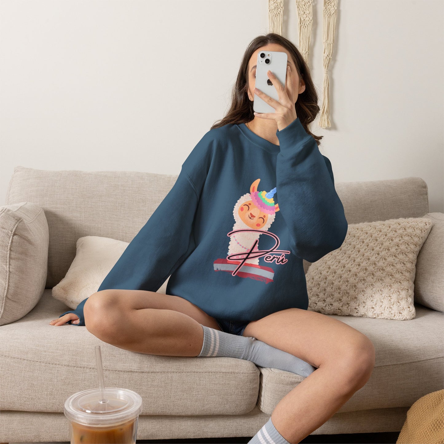 Best Peruvian Unisex Sweatshirt "Llama Unicorn"