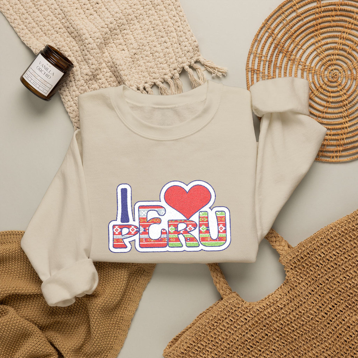 Best I Love Peru Embroidered Sweatshirt USA