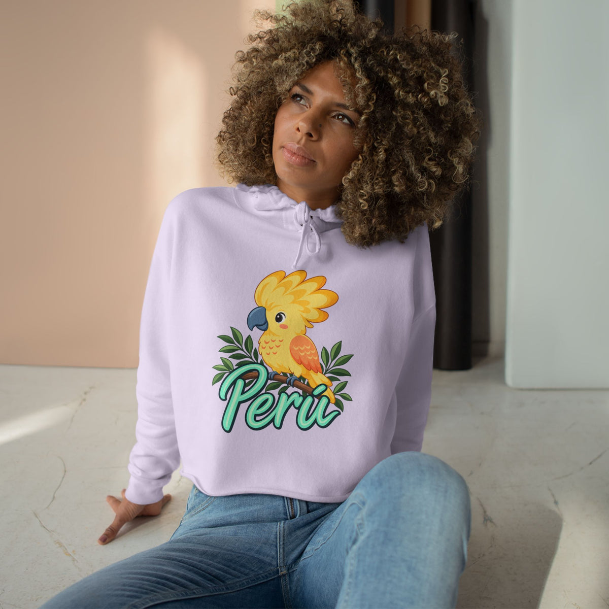 Best Yellow Parrot Peru Crop Hoodie - Cute Bird Gift