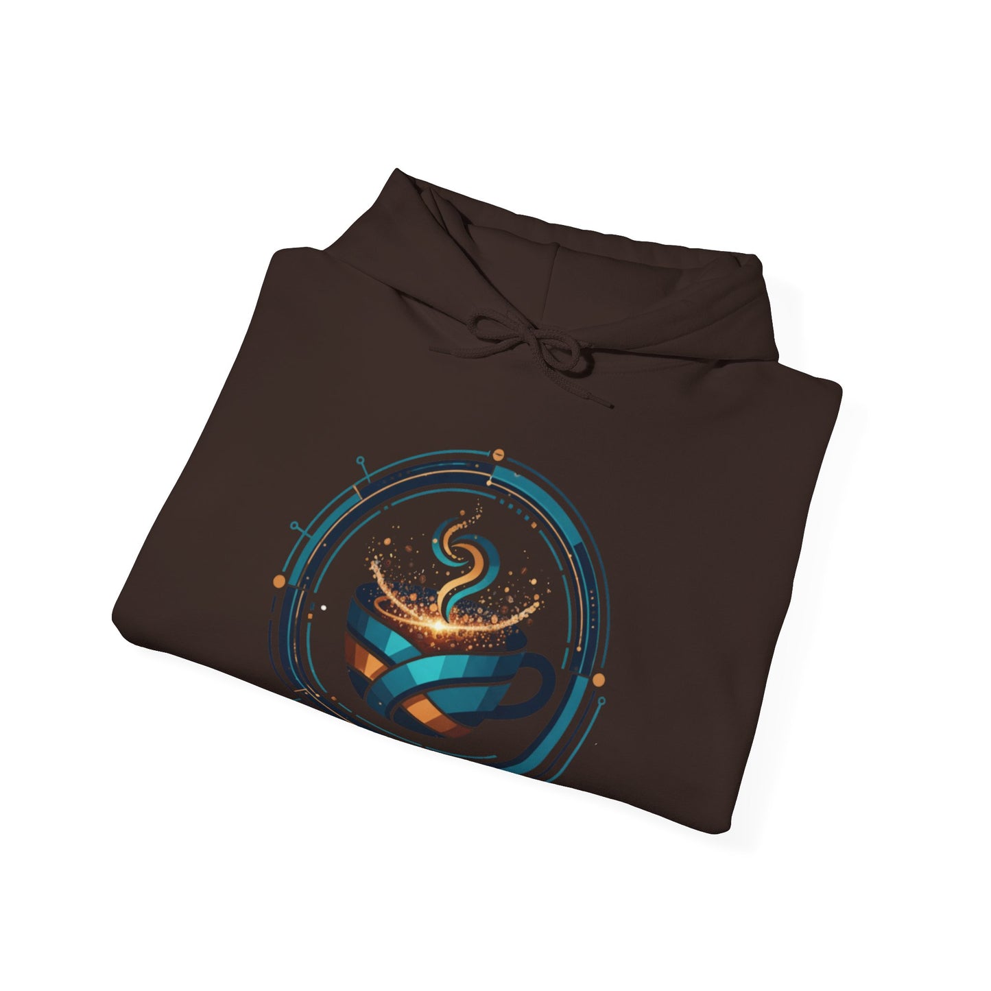 🔵☕ Futuristic Coffee Cup Hoodie USA | Tech-Inspired Coffee Hoodie