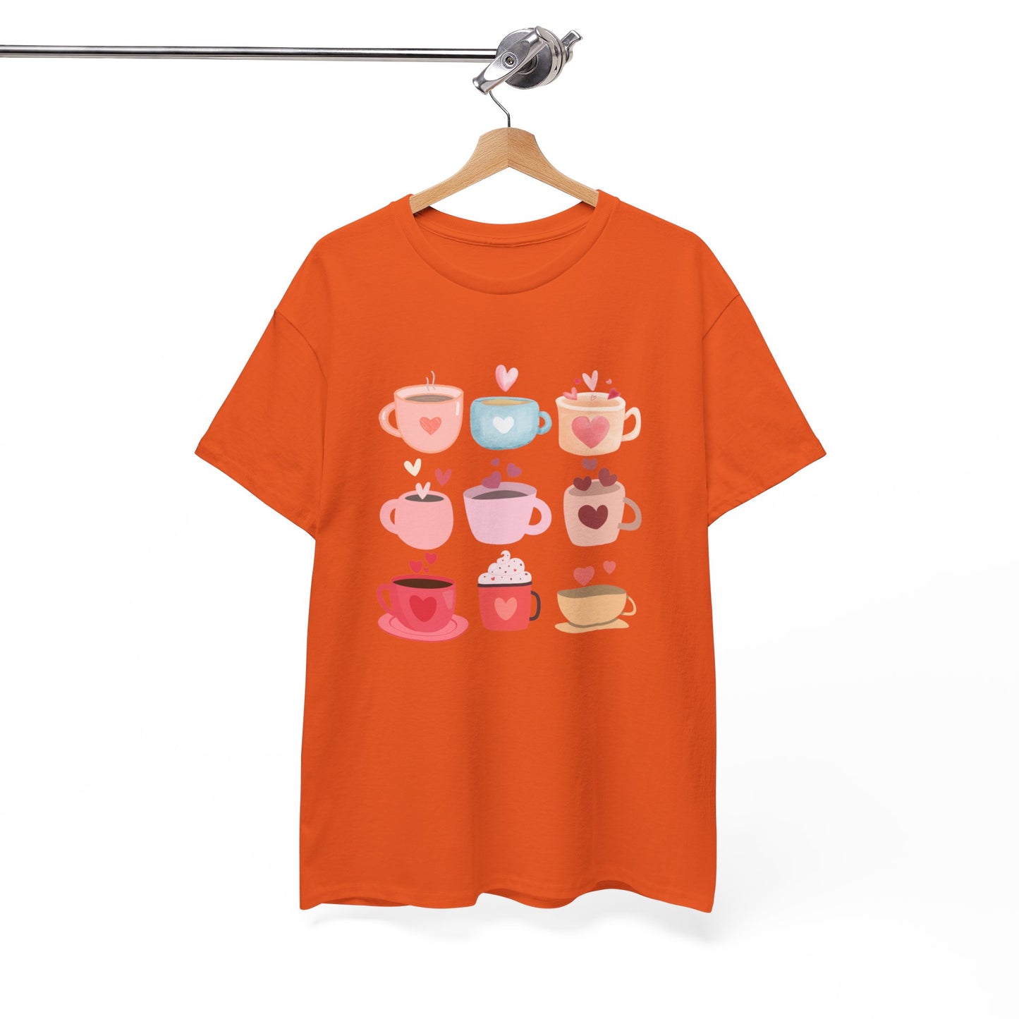 Best Unisex Coffee T-Shirt "Coffee Mugs Hearts"