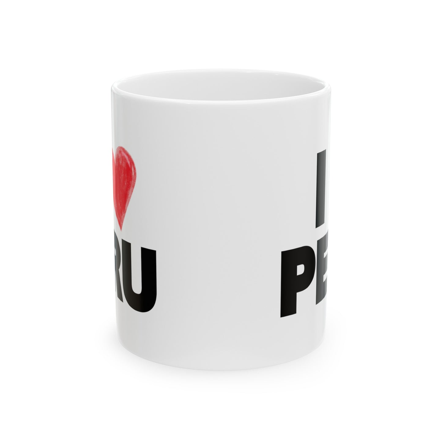 Best Peruvian Ceramic Coffee Mug, (11oz, 15oz) "I Love Peru"