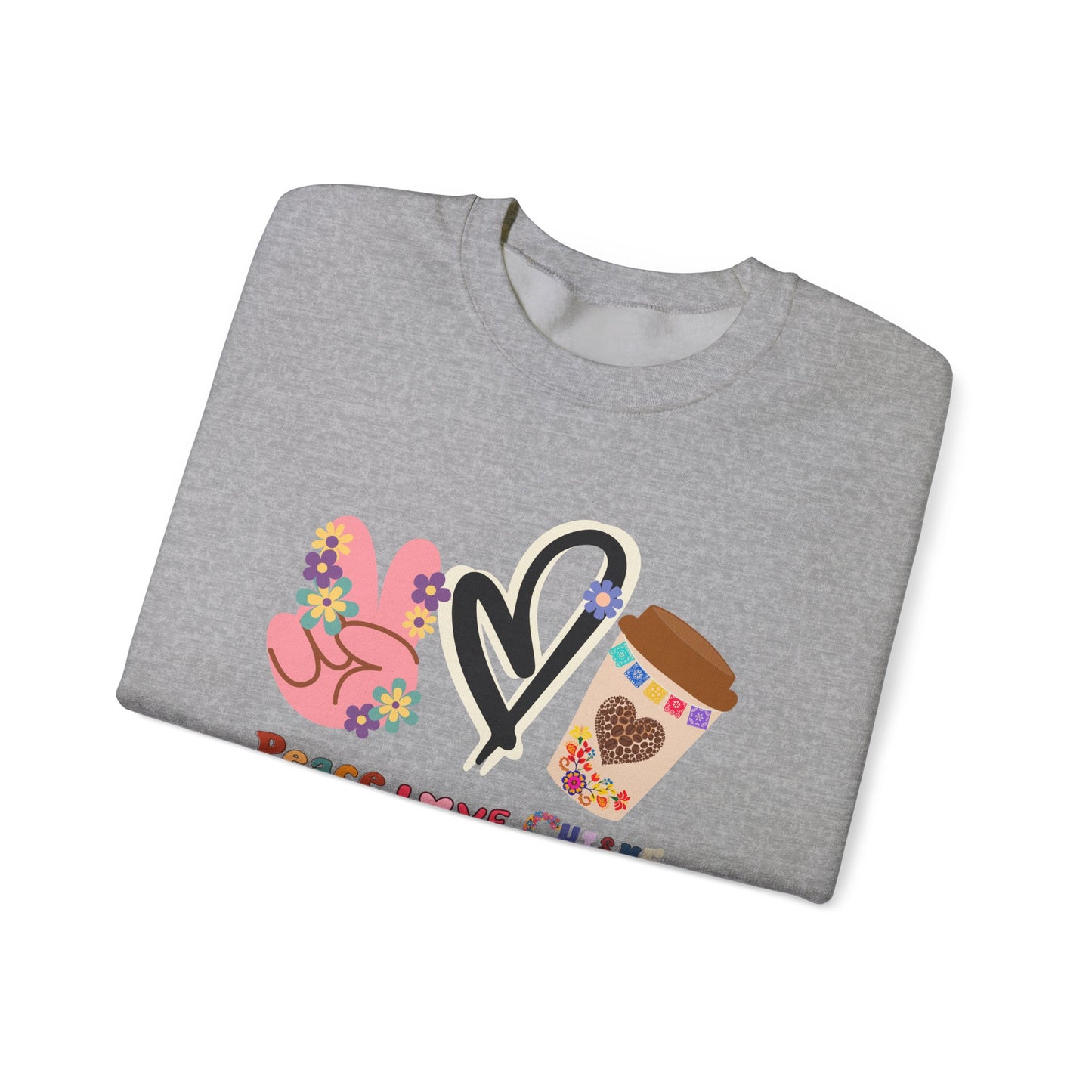 Best Unisex Coffee Sweatshirt That Spreads Peace, Love & Coffee (Chisme) Vibes: Brew & Harmony